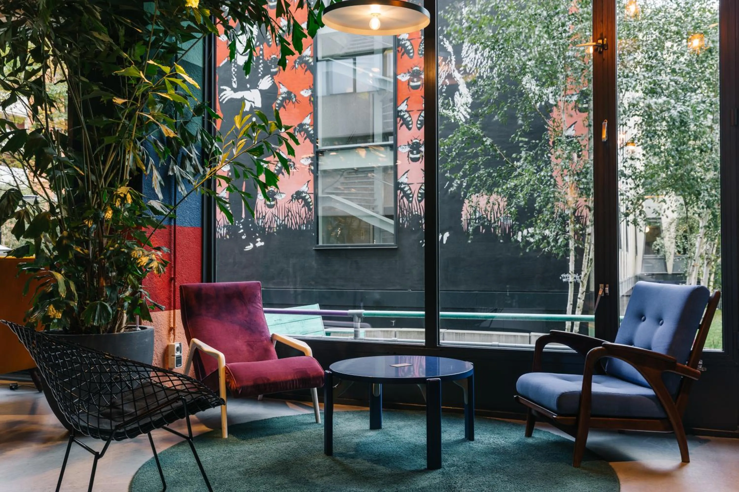 Seating area in The Social Hub Amsterdam West