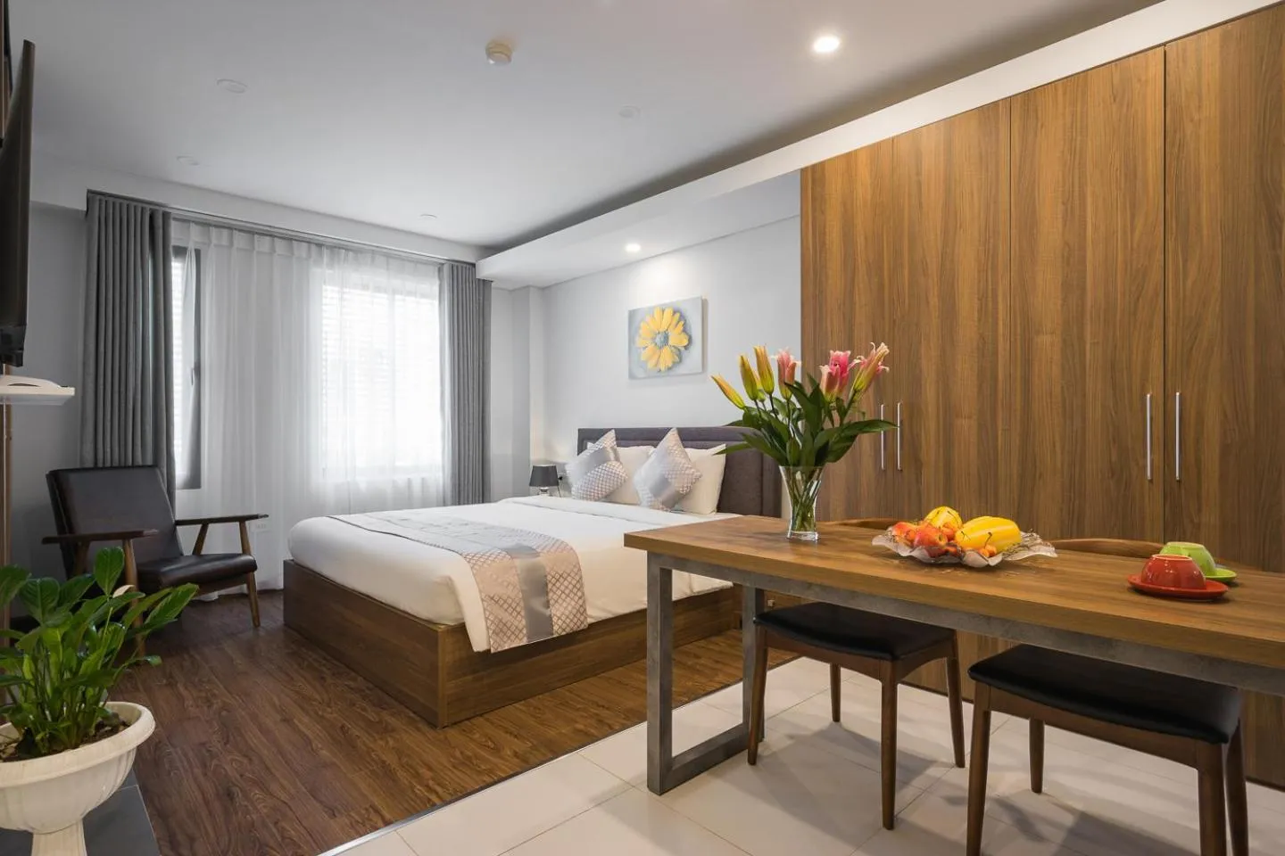 Bed in Narcissus Hotel & Apartment