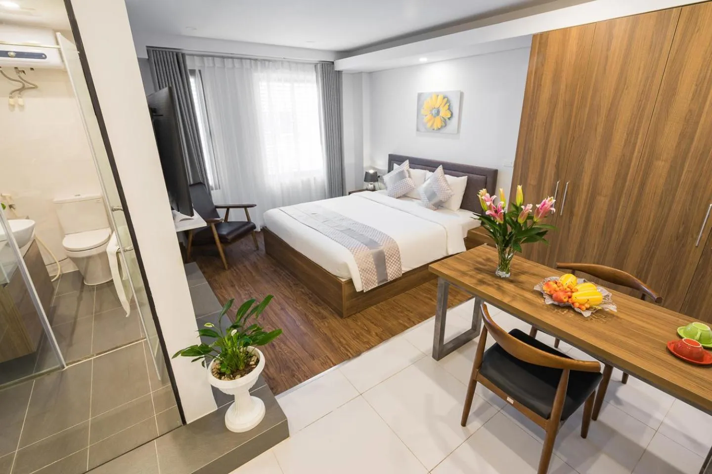 Bed in Narcissus Hotel & Apartment