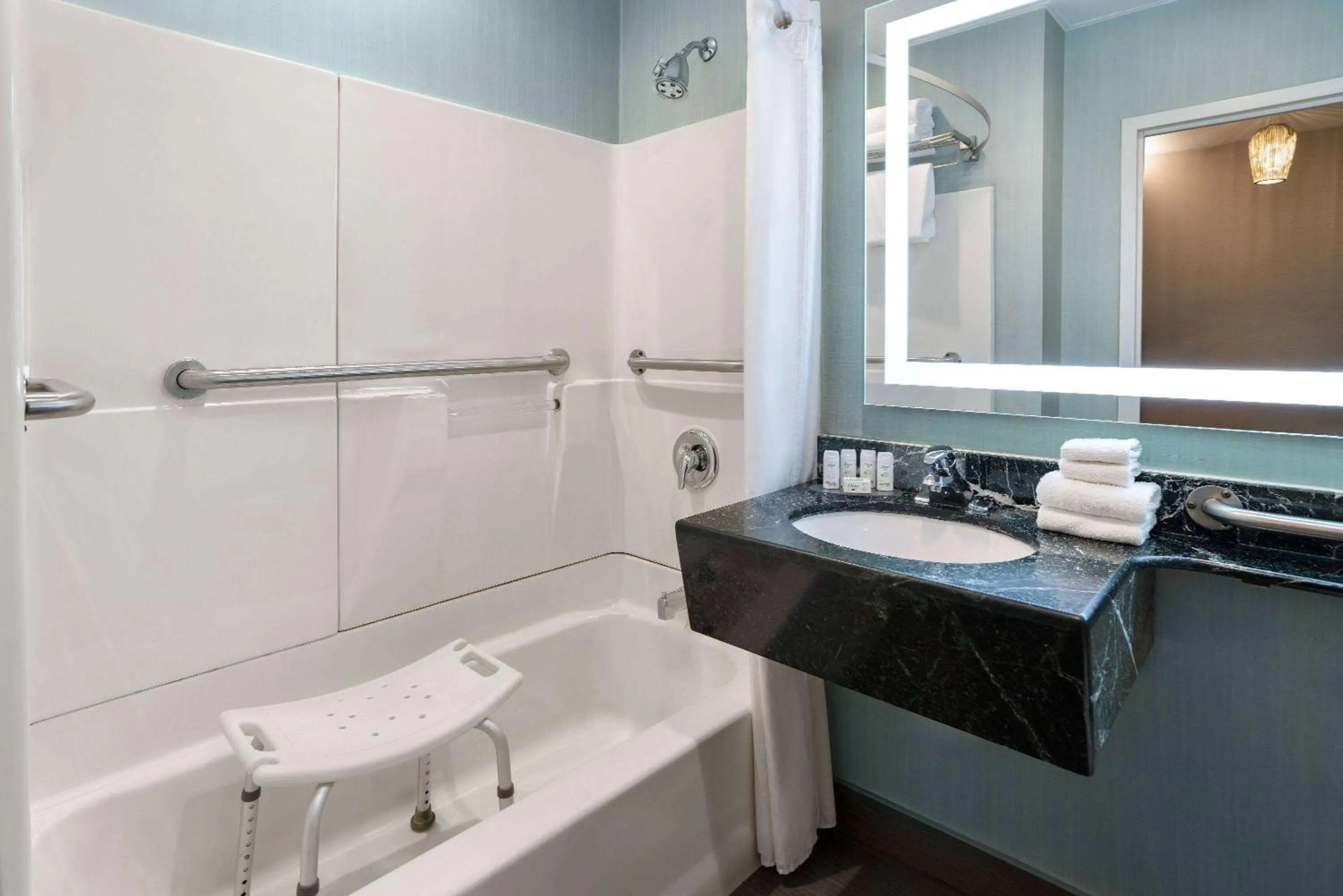 Shower in Ramada by Wyndham Bronx