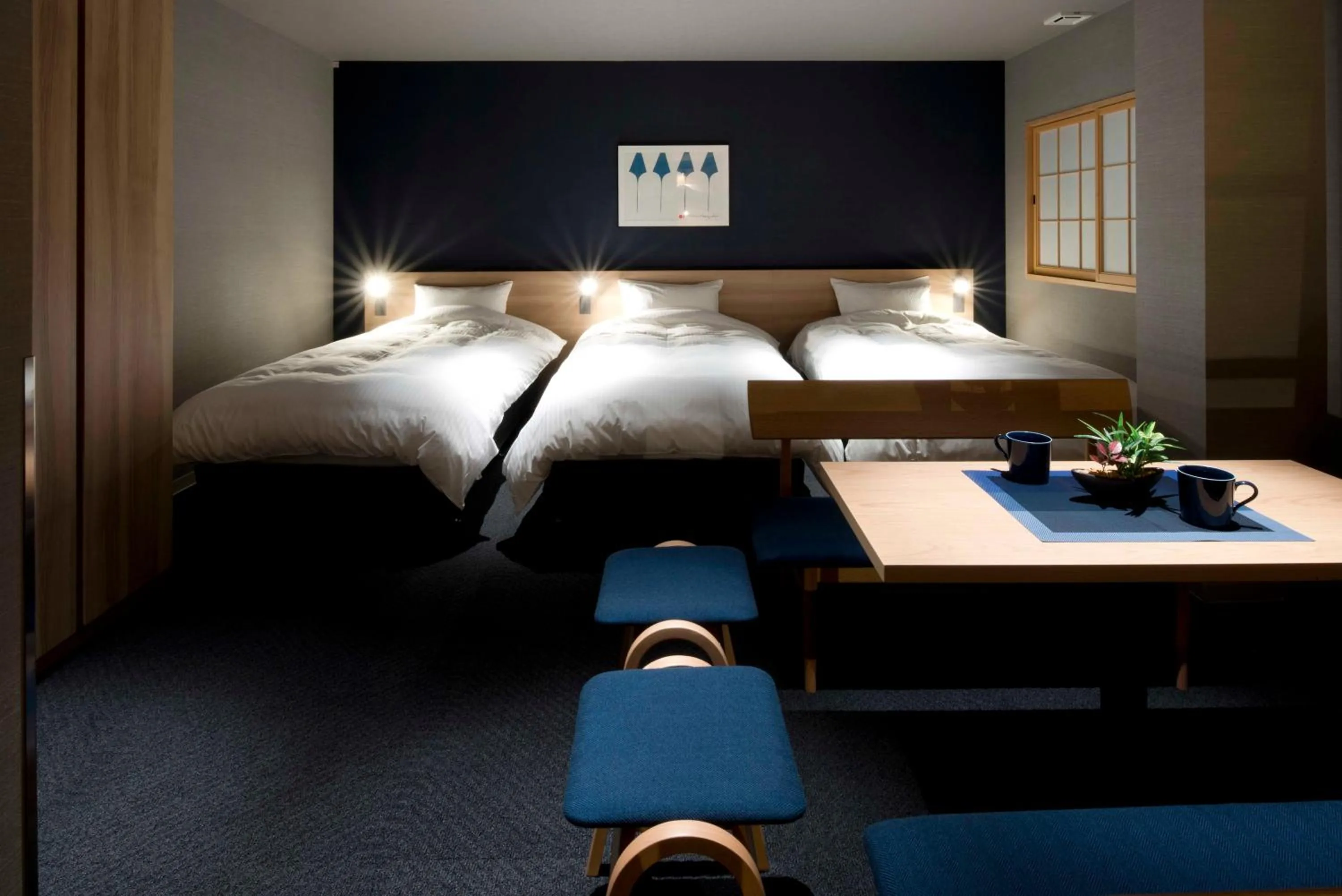 Bed in ALPHABED INN Takamatsuekimae