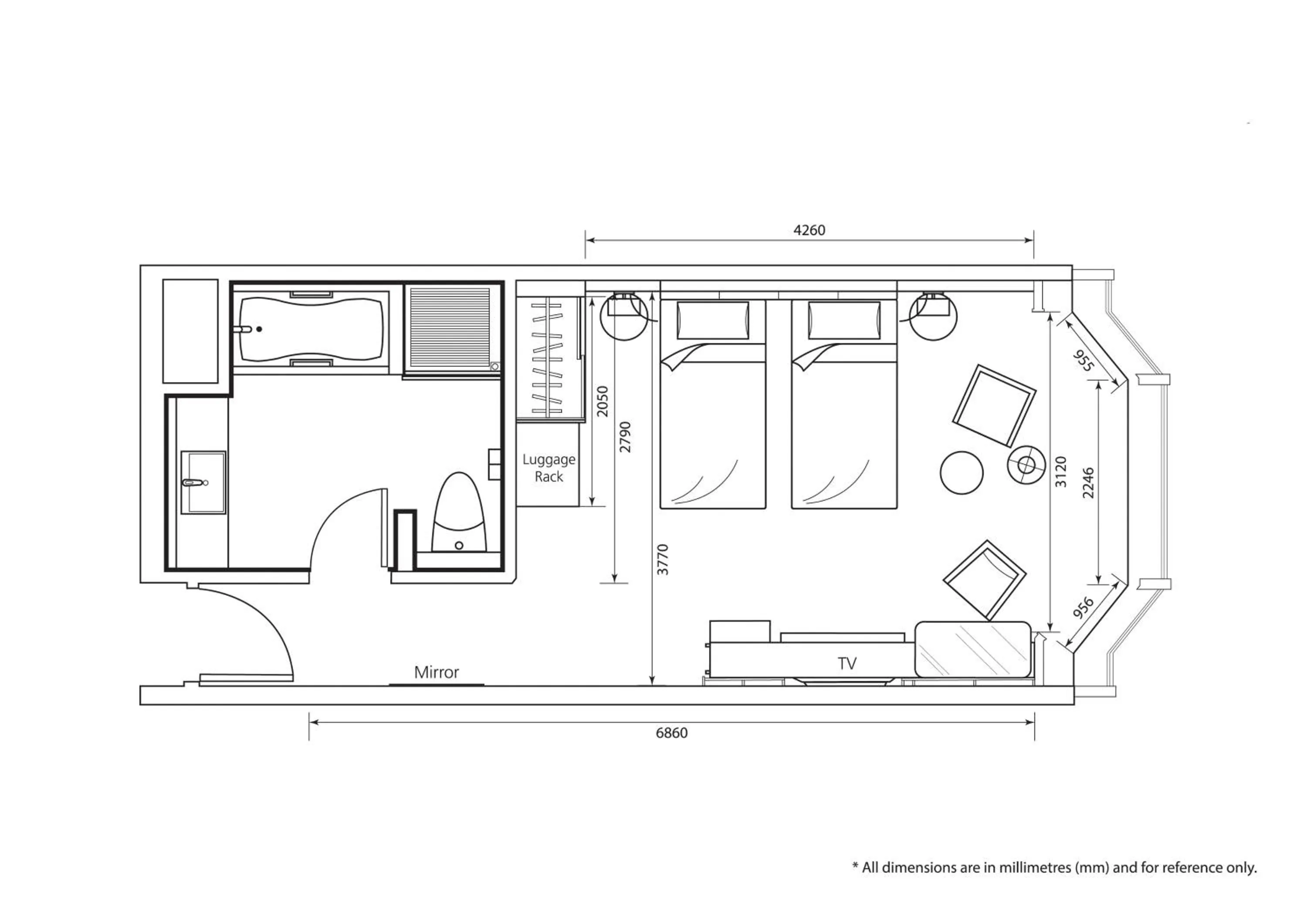 Floor plan in New World Millennium Hong Kong Hotel