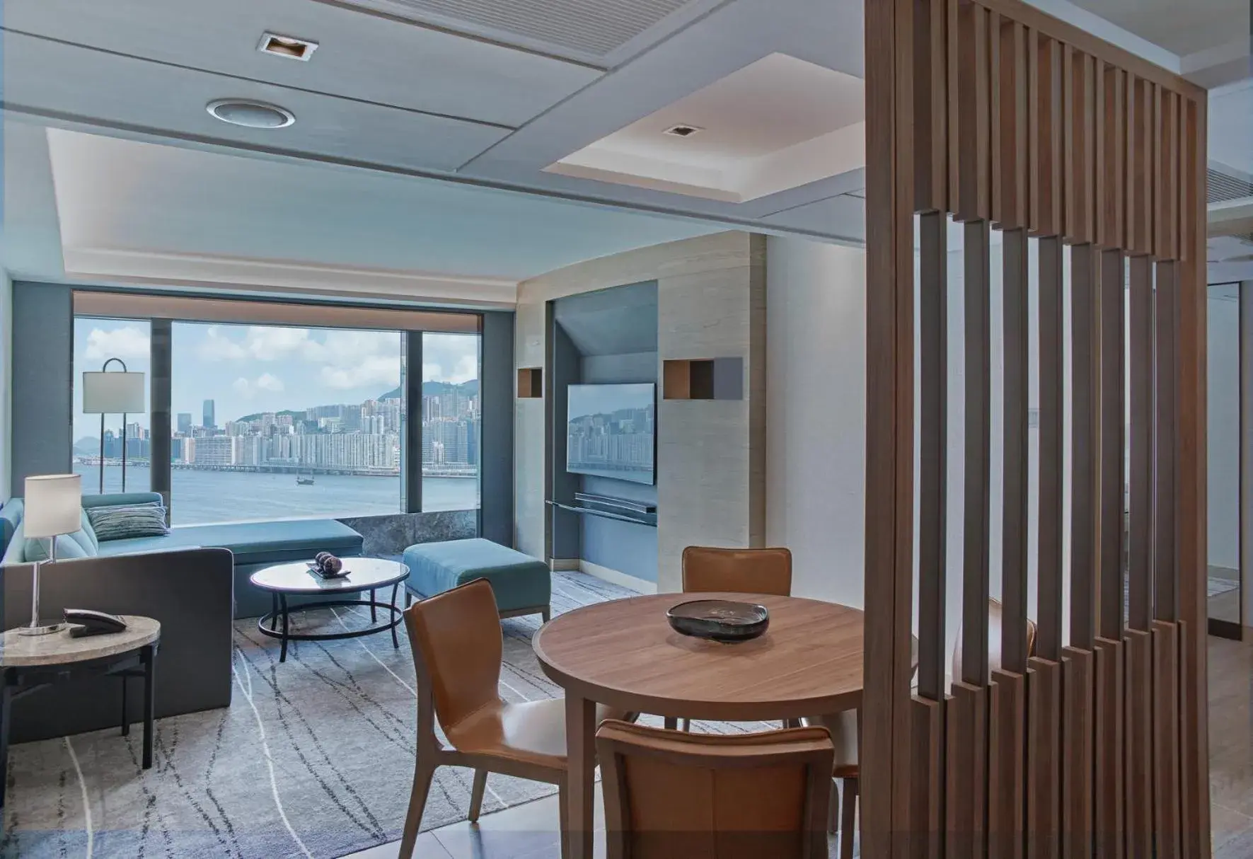 Living room in New World Millennium Hong Kong Hotel Living room in New World Millennium Hong Kong Hotel