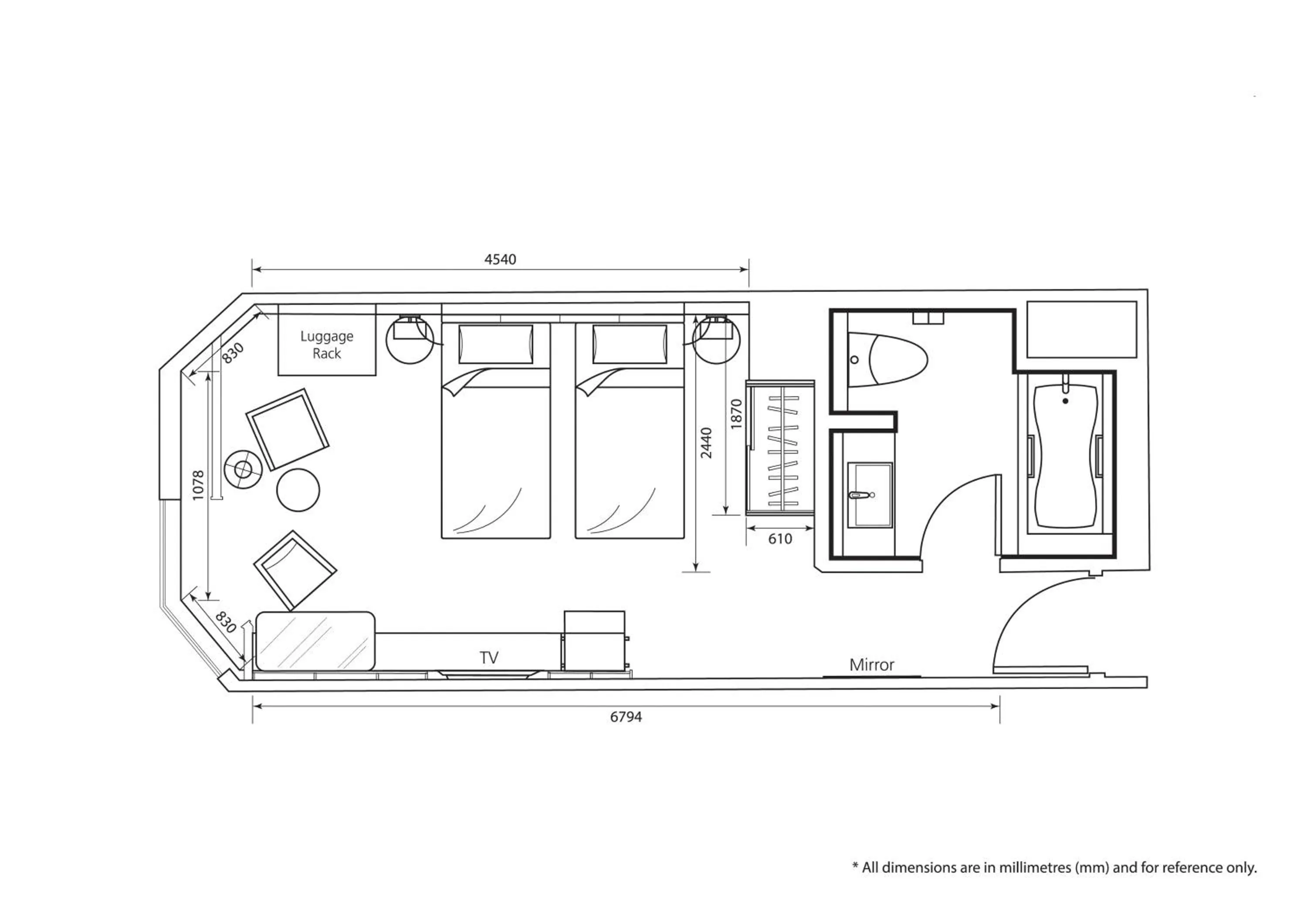 Floor plan in New World Millennium Hong Kong Hotel