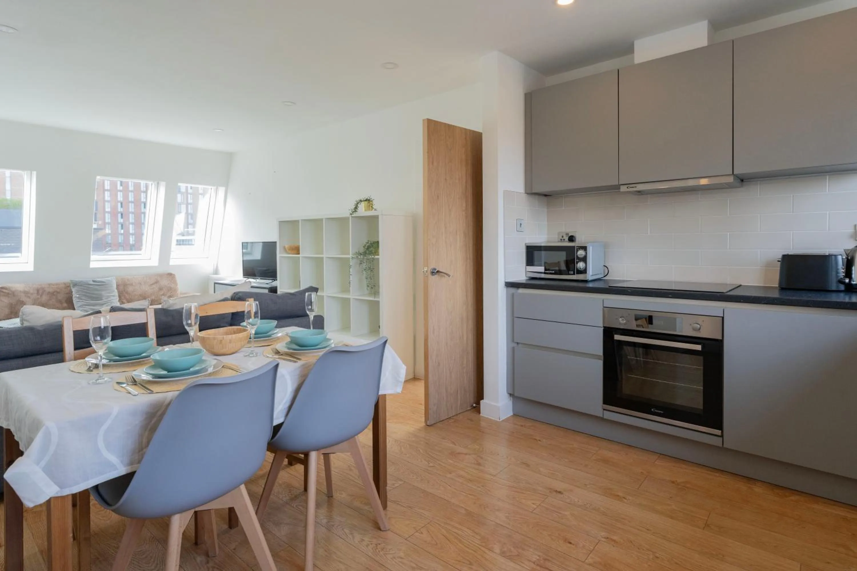 Kitchen or kitchenette in Shoreditch Apartments by DC London Rooms