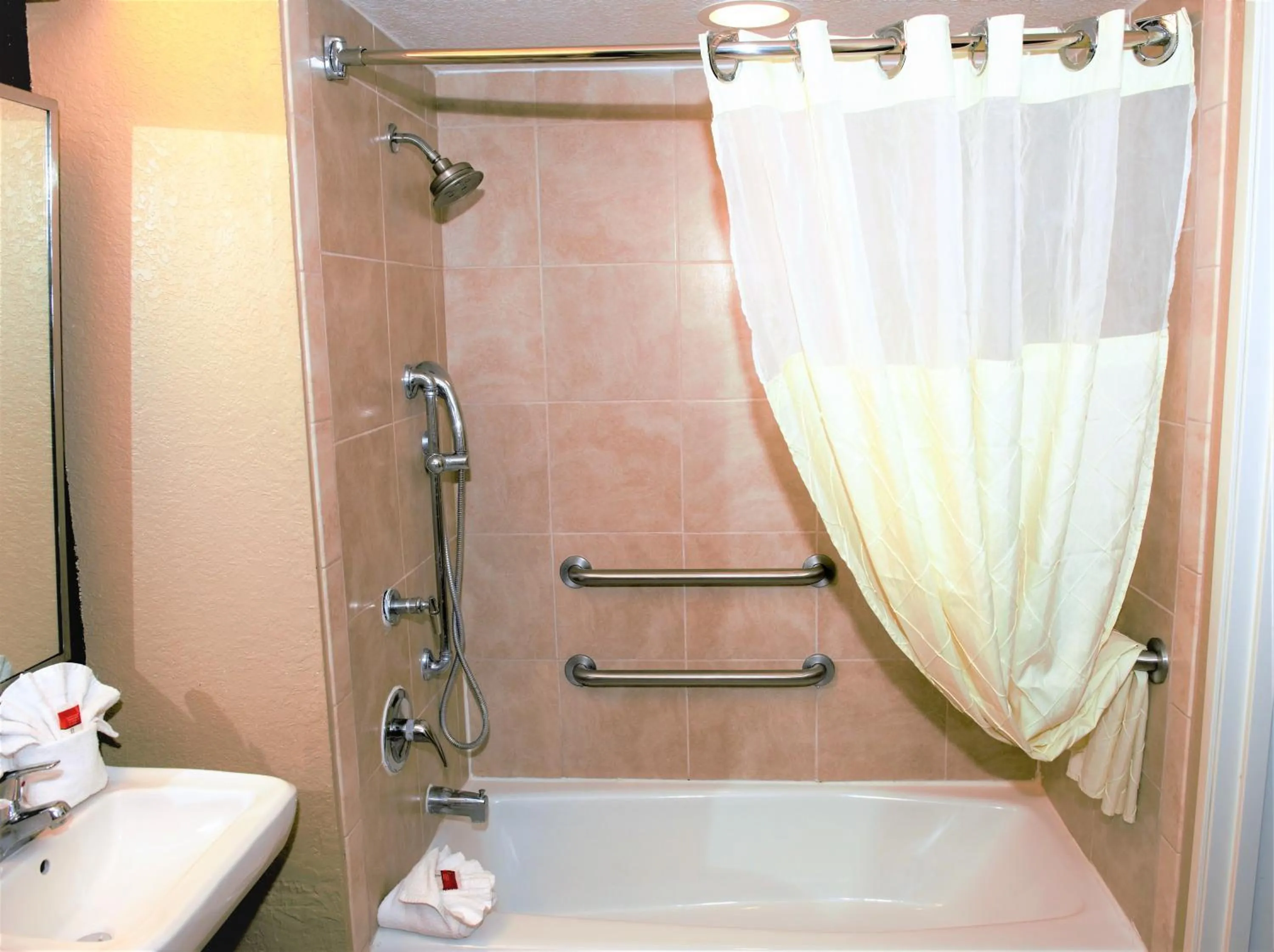 Shower in Microtel Inn & Suites by Wyndham Jacksonville Airport