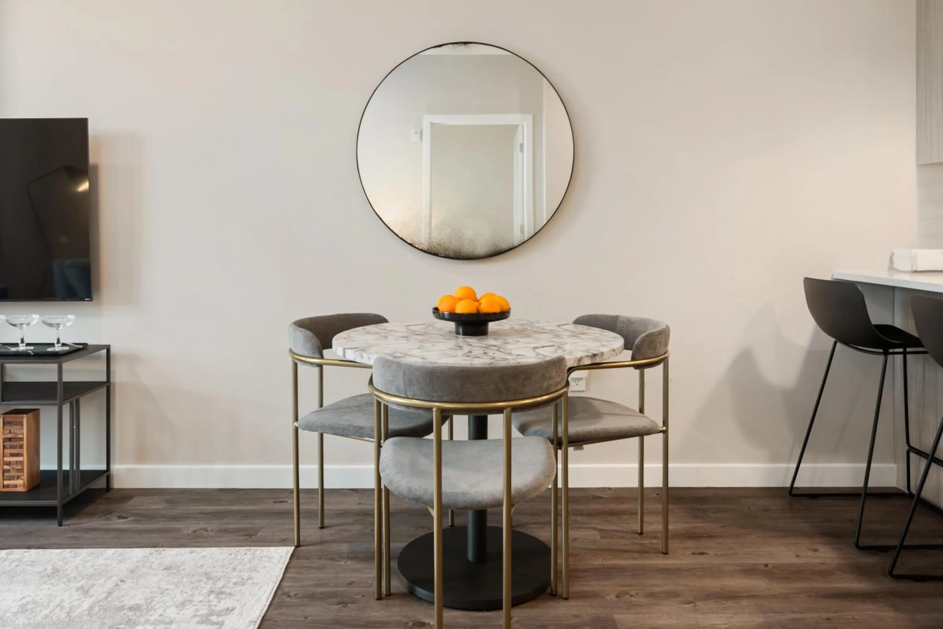 Living room in Luxury Furnished Apartments by Hyatus Downtown at Yale