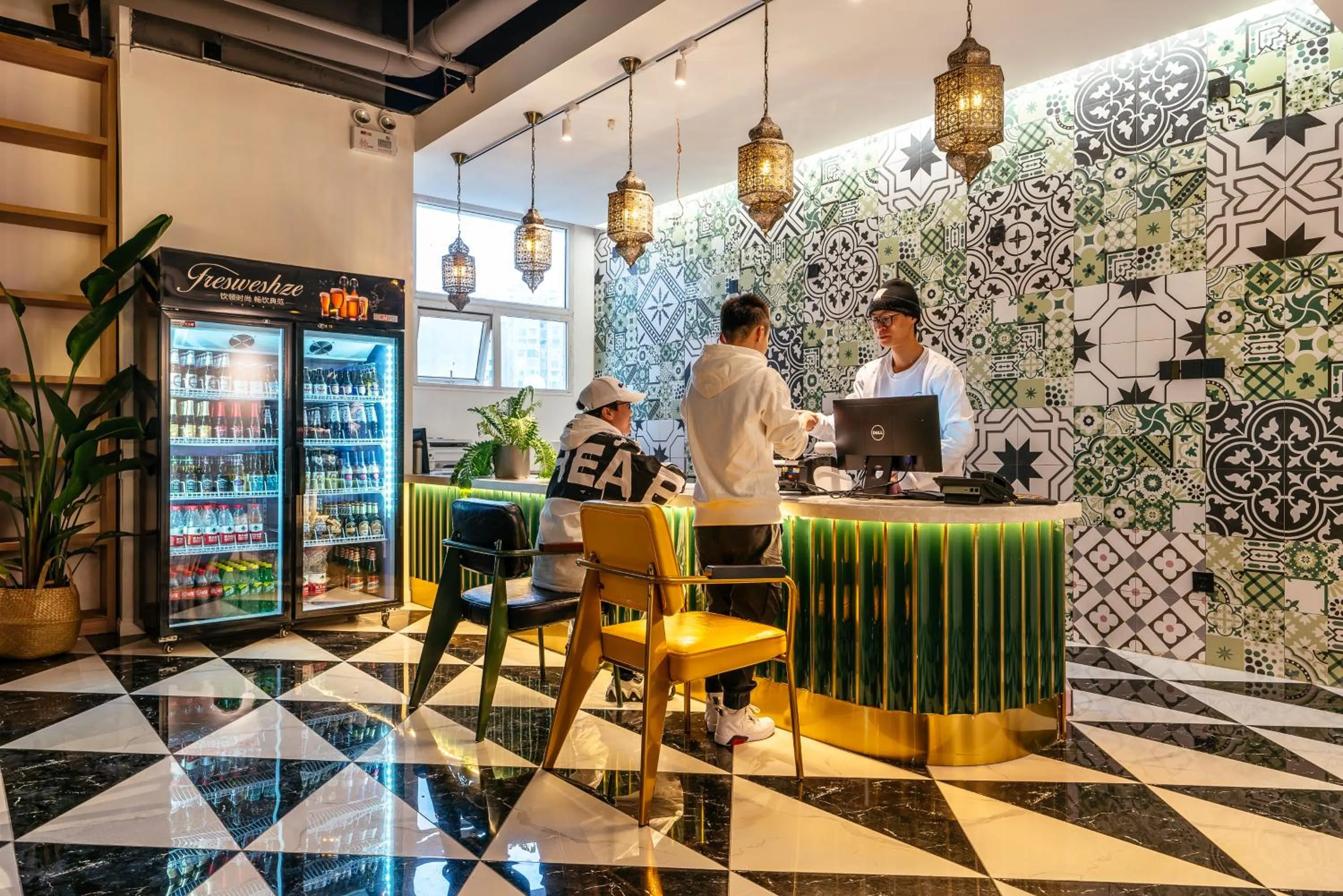 Lobby or reception in Chengdu Local Tea Hostel - Short Walk To Taikooli - Chill & Social Coffee Lounge - Metro downstairs - Free Activities - Friendly English Speaking Staff - Tibet, Panda, Buddha & Snow Mountain Tours