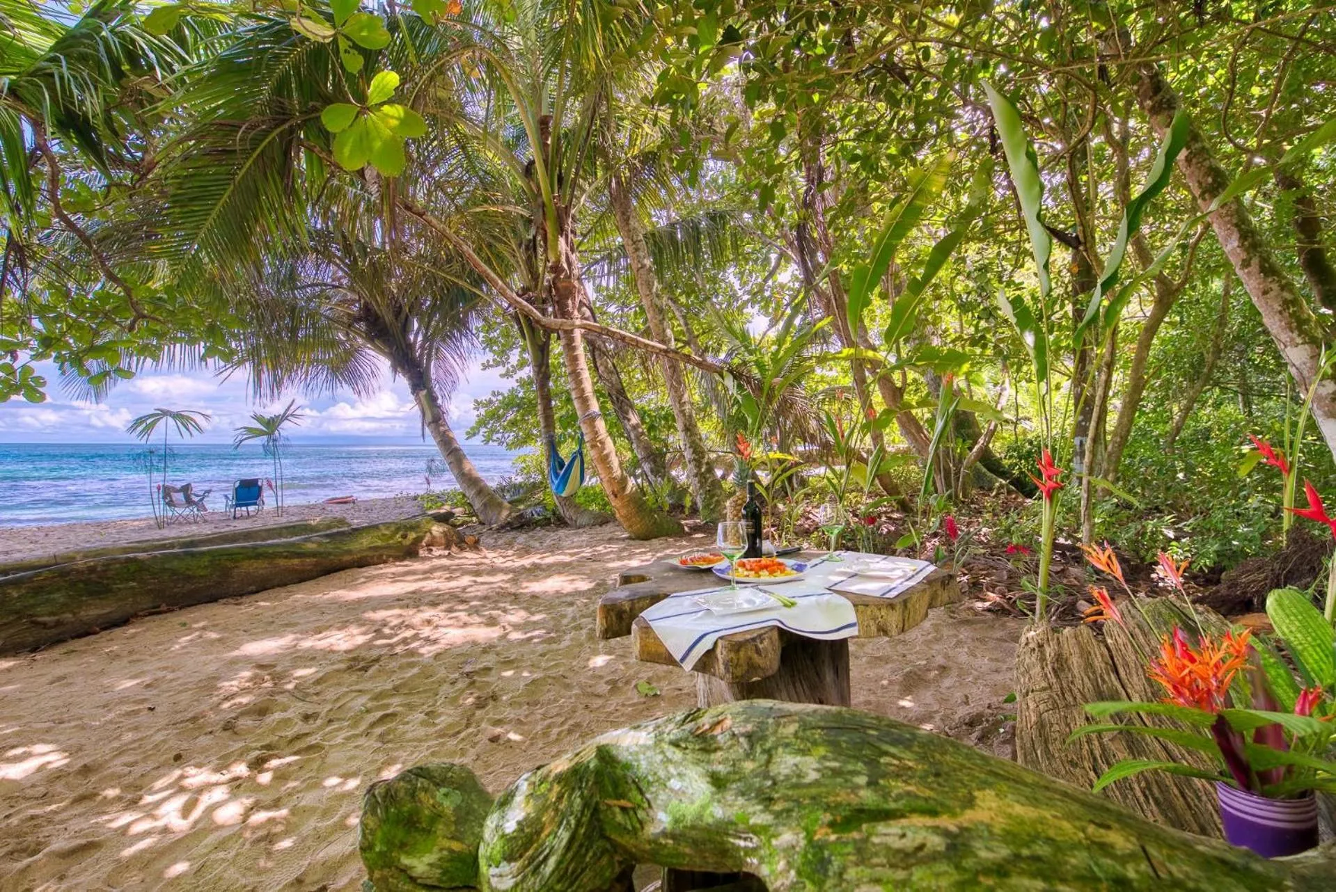 Patio in Tree House Beachfront Lodge