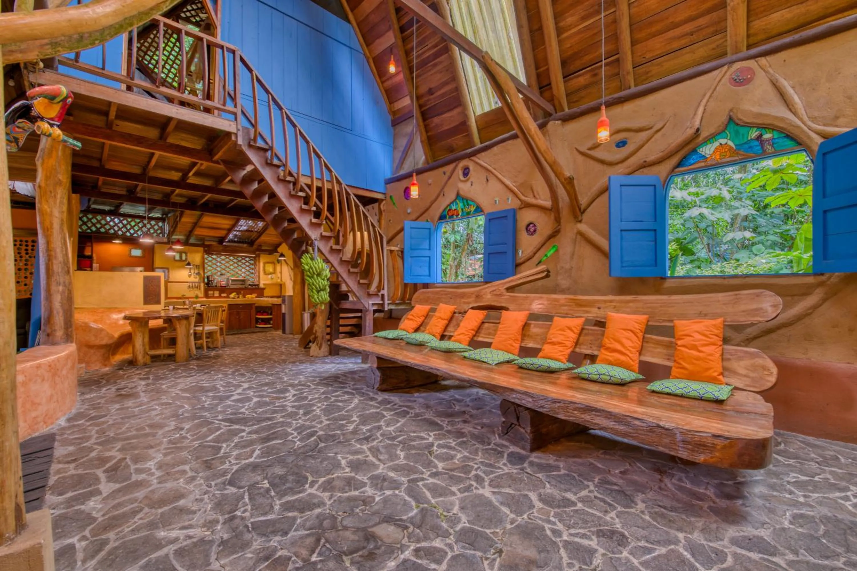 Seating area in Tree House Beachfront Lodge