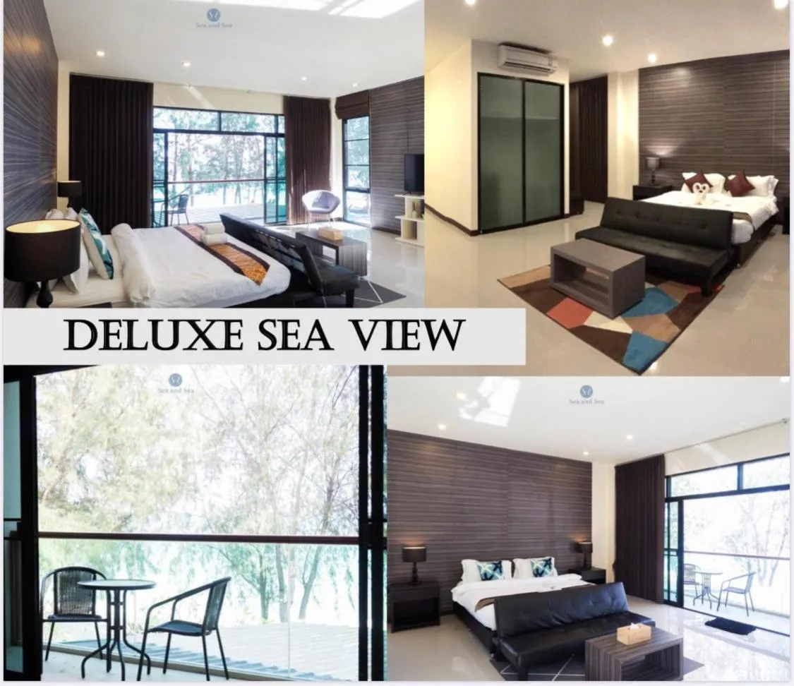 Photo of the whole room, Bed in Sea and Sea Villa Sangaroon