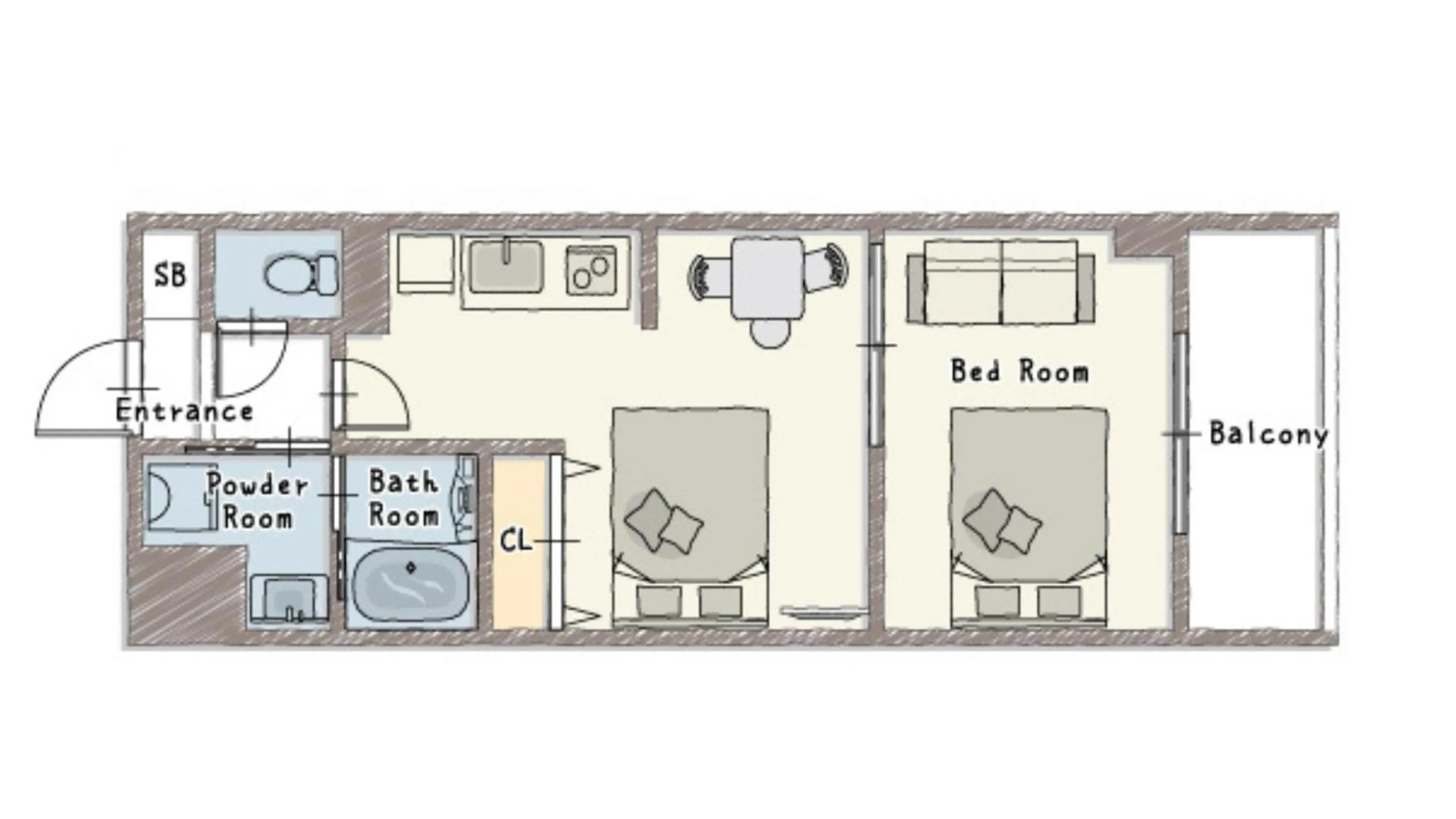 Floor plan in BON Condo Namba Nipponbashi