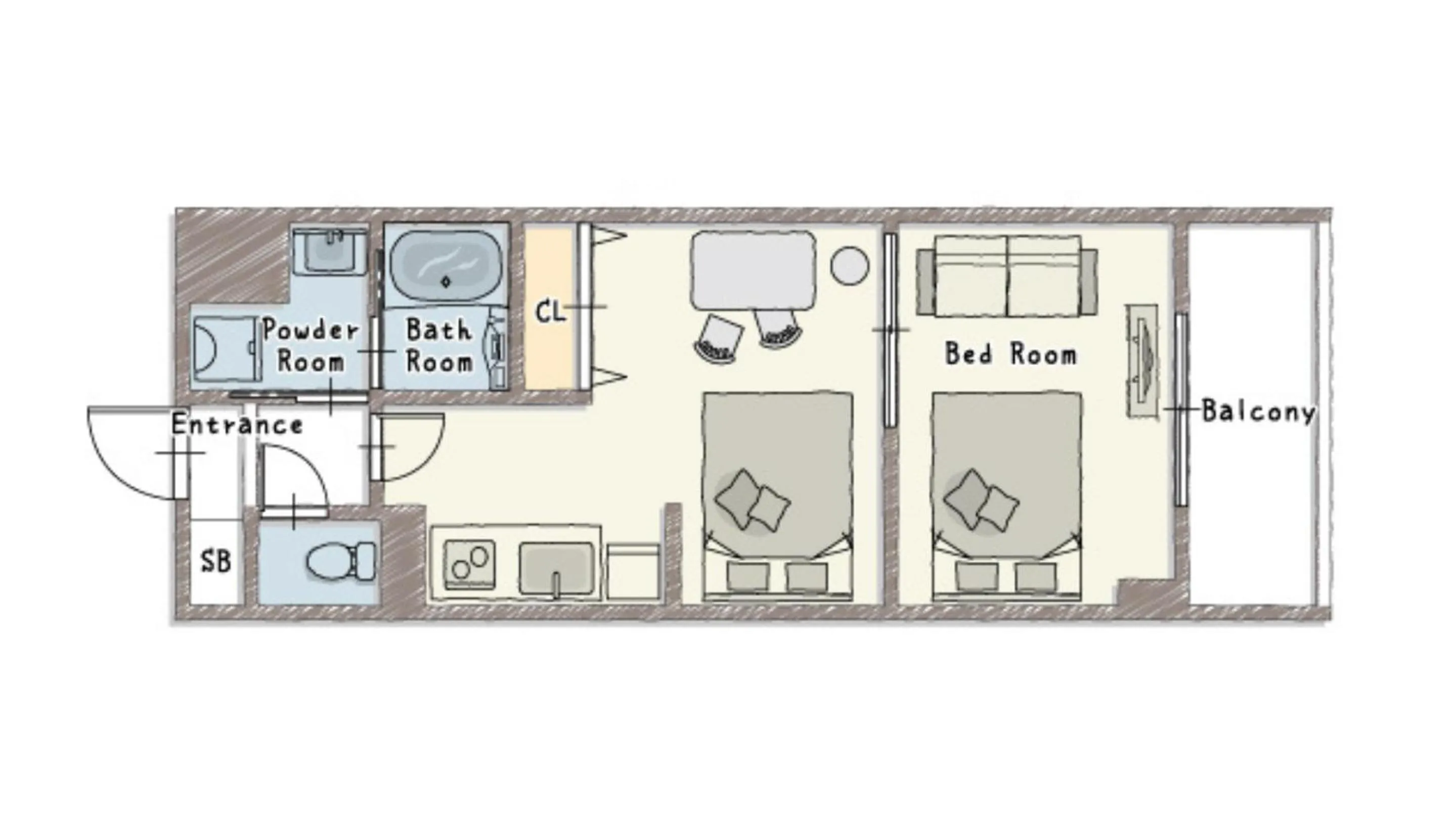 Floor plan in BON Condo Namba Nipponbashi