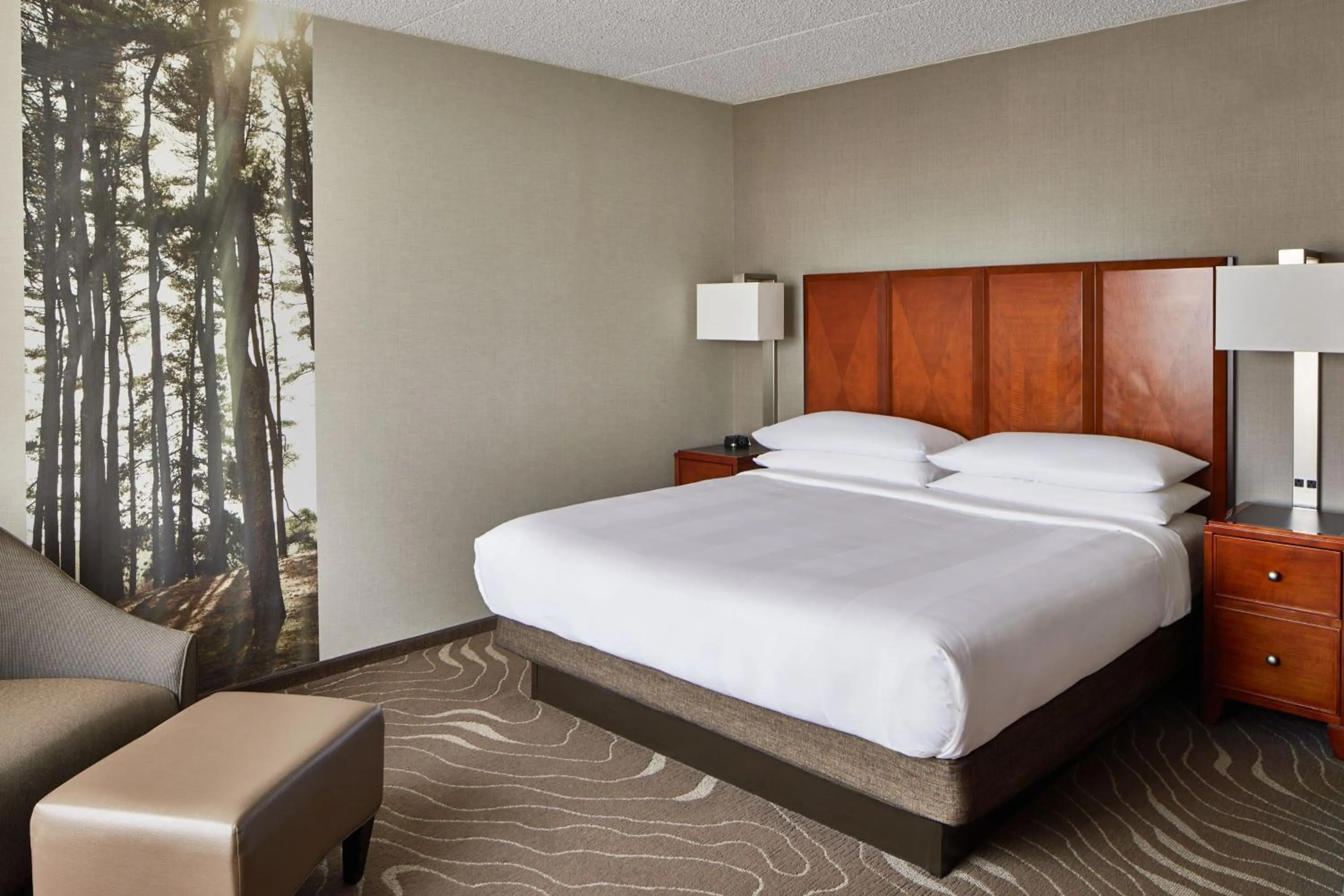 Bedroom, Bed in Detroit Metro Airport Marriott