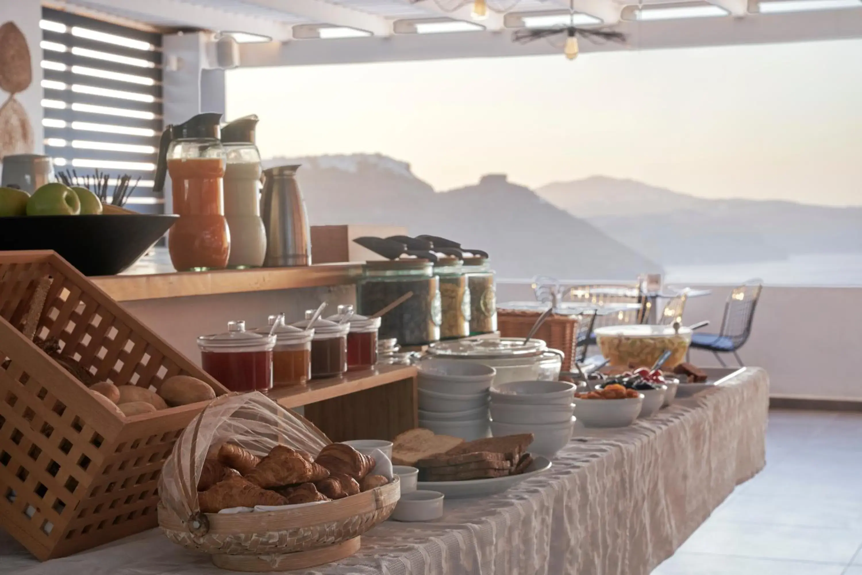 Buffet breakfast in Mr and Mrs White Oia - Santorini Buffet breakfast in Mr and Mrs White Oia - Santorini