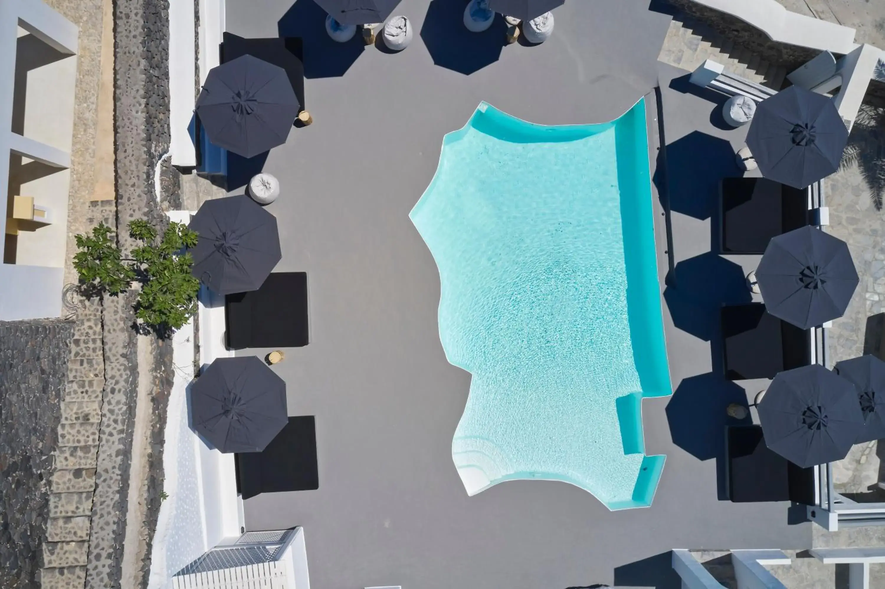Bird's eye view in Mr and Mrs White Oia - Santorini Bird's eye view in Mr and Mrs White Oia - Santorini