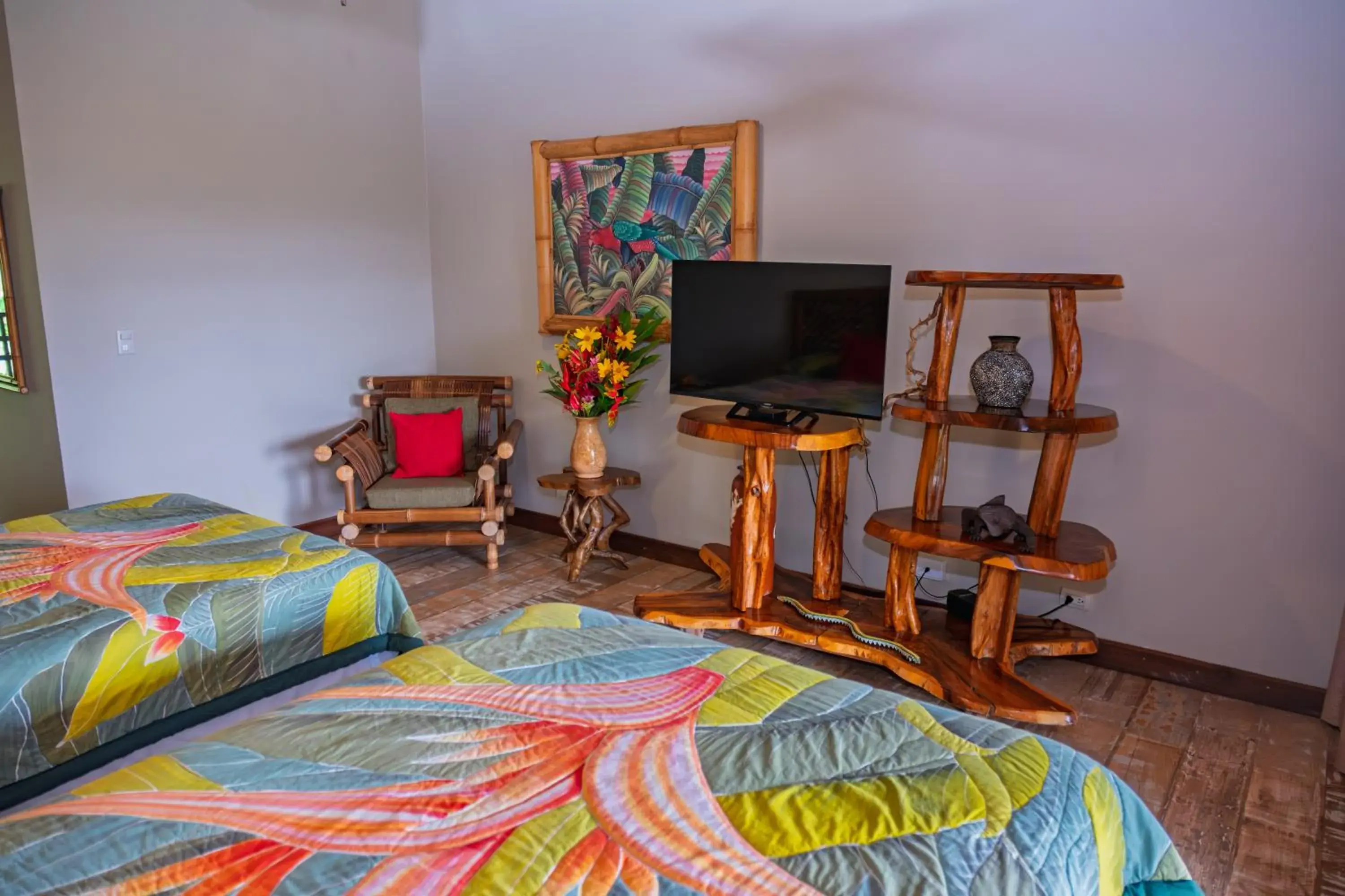 TV and multimedia, Bed in Lost Iguana Resort and Spa TV and multimedia, Bed in Lost Iguana Resort and Spa