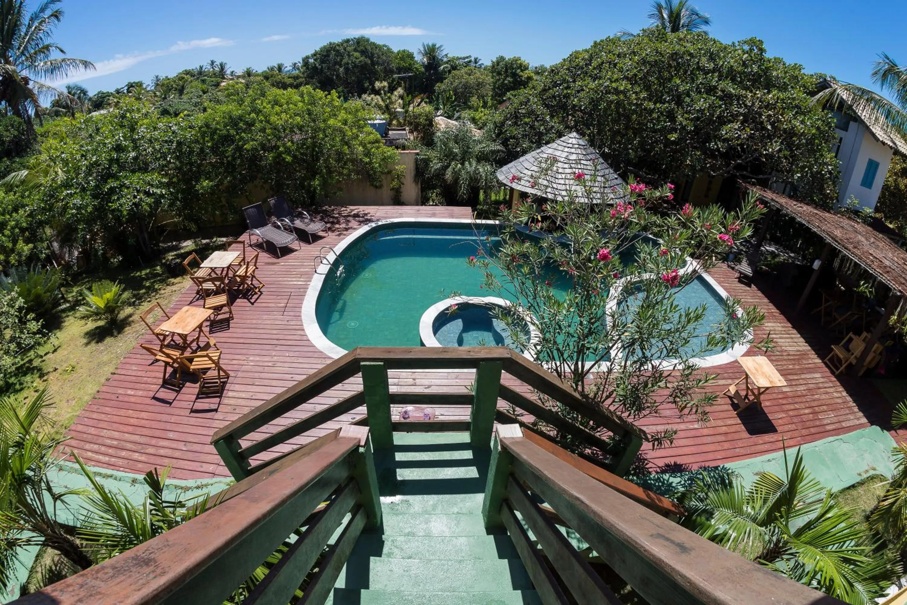 Pool view in Pousada Oceano