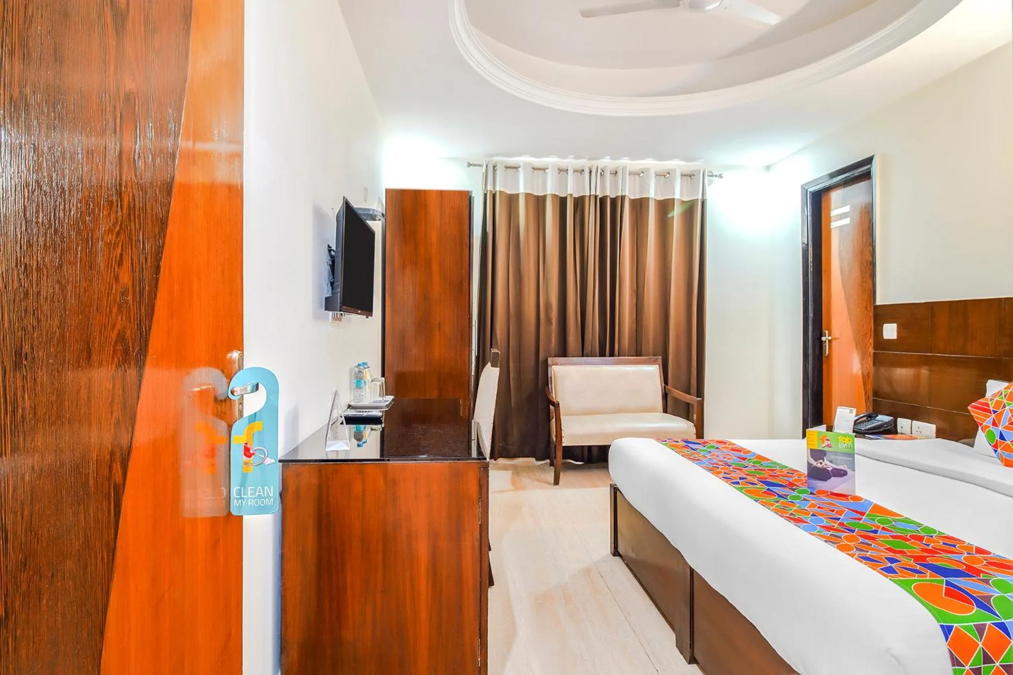 Bedroom, Bed in FabHotel Marble Arch Karol Bagh