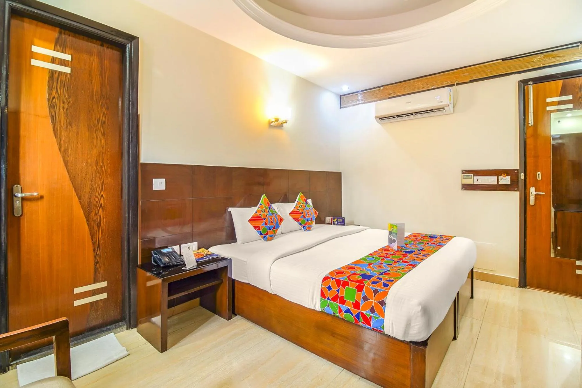 Bedroom, Bed in FabHotel Marble Arch Karol Bagh