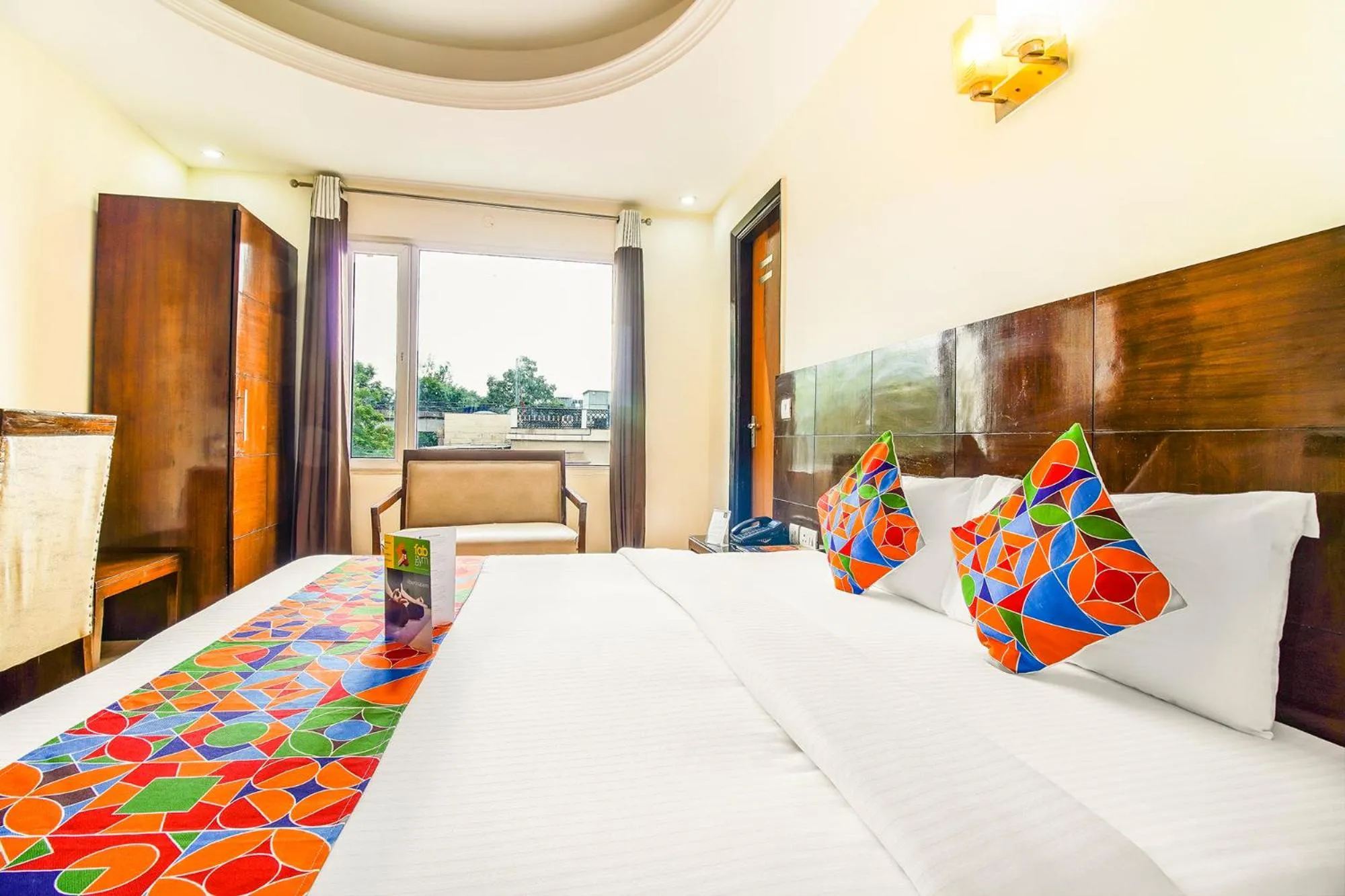 Bedroom, Bed in FabHotel Marble Arch Karol Bagh