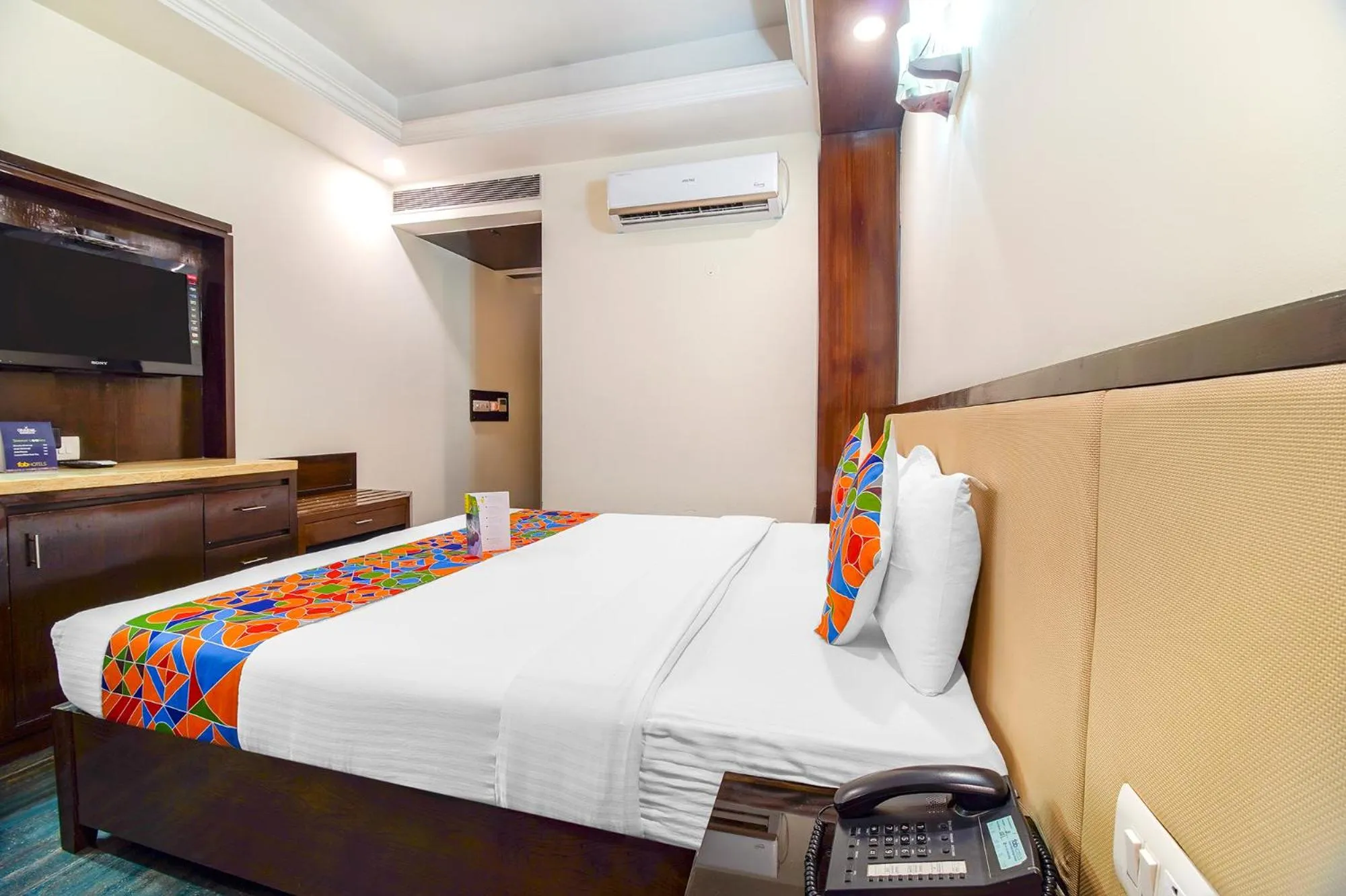 Bedroom, Bed in FabHotel Marble Arch Karol Bagh