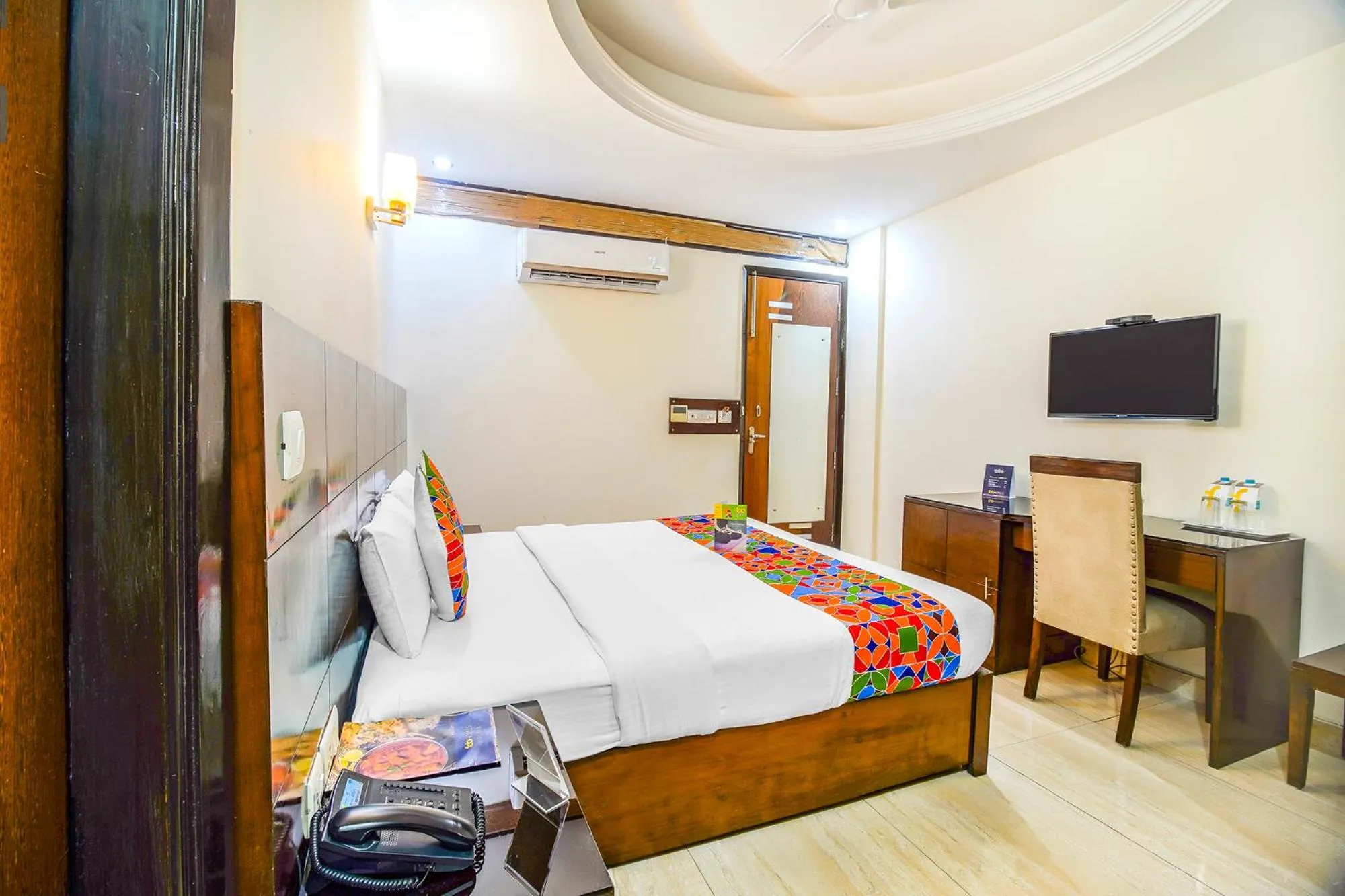 Bedroom, Bed in FabHotel Marble Arch Karol Bagh