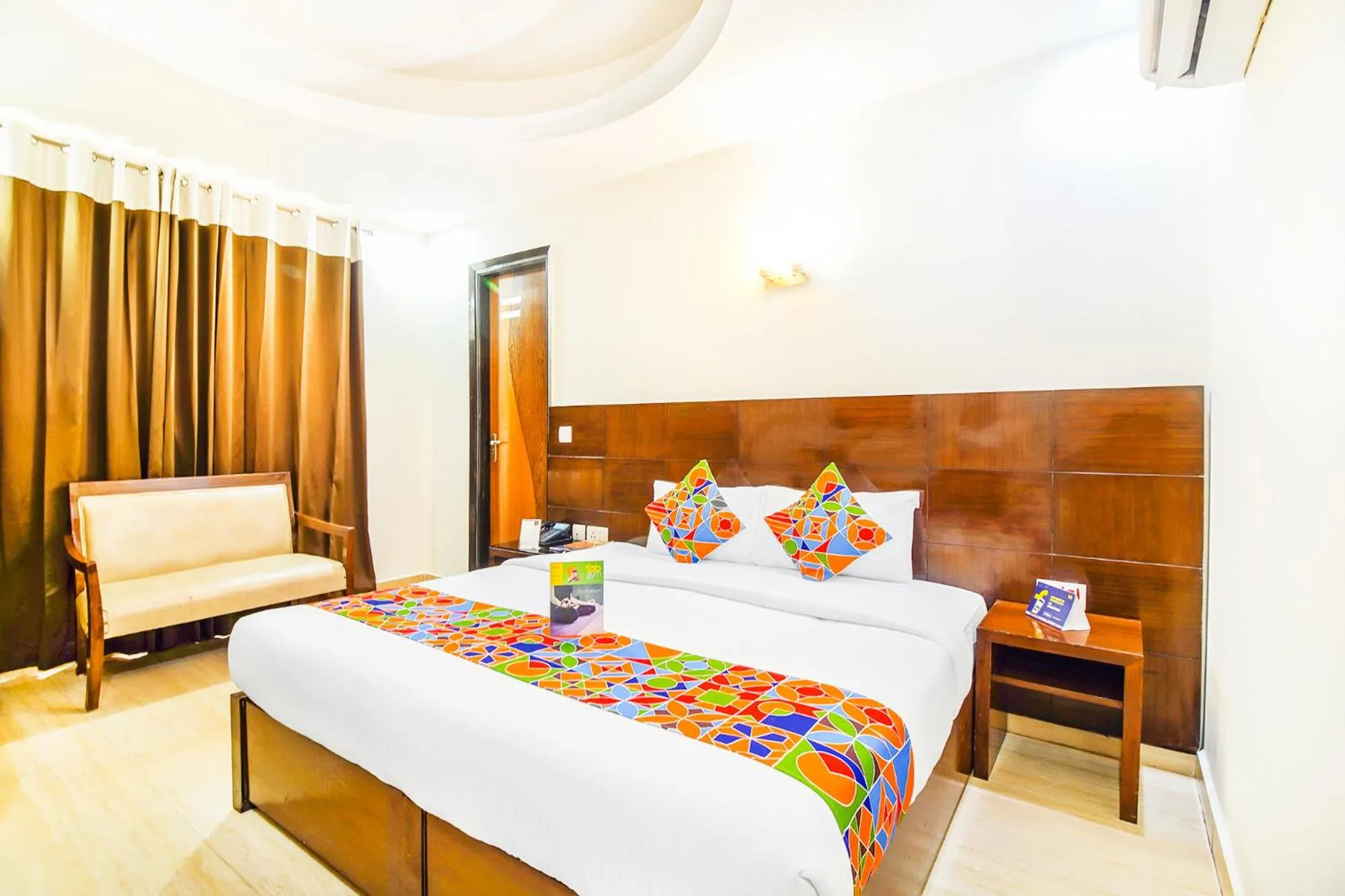Bedroom, Bed in FabHotel Marble Arch Karol Bagh