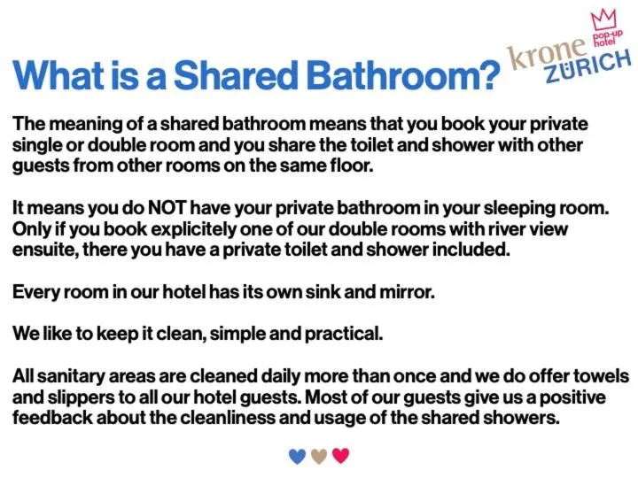 Shower in Pop Up Hotel Krone Zürich