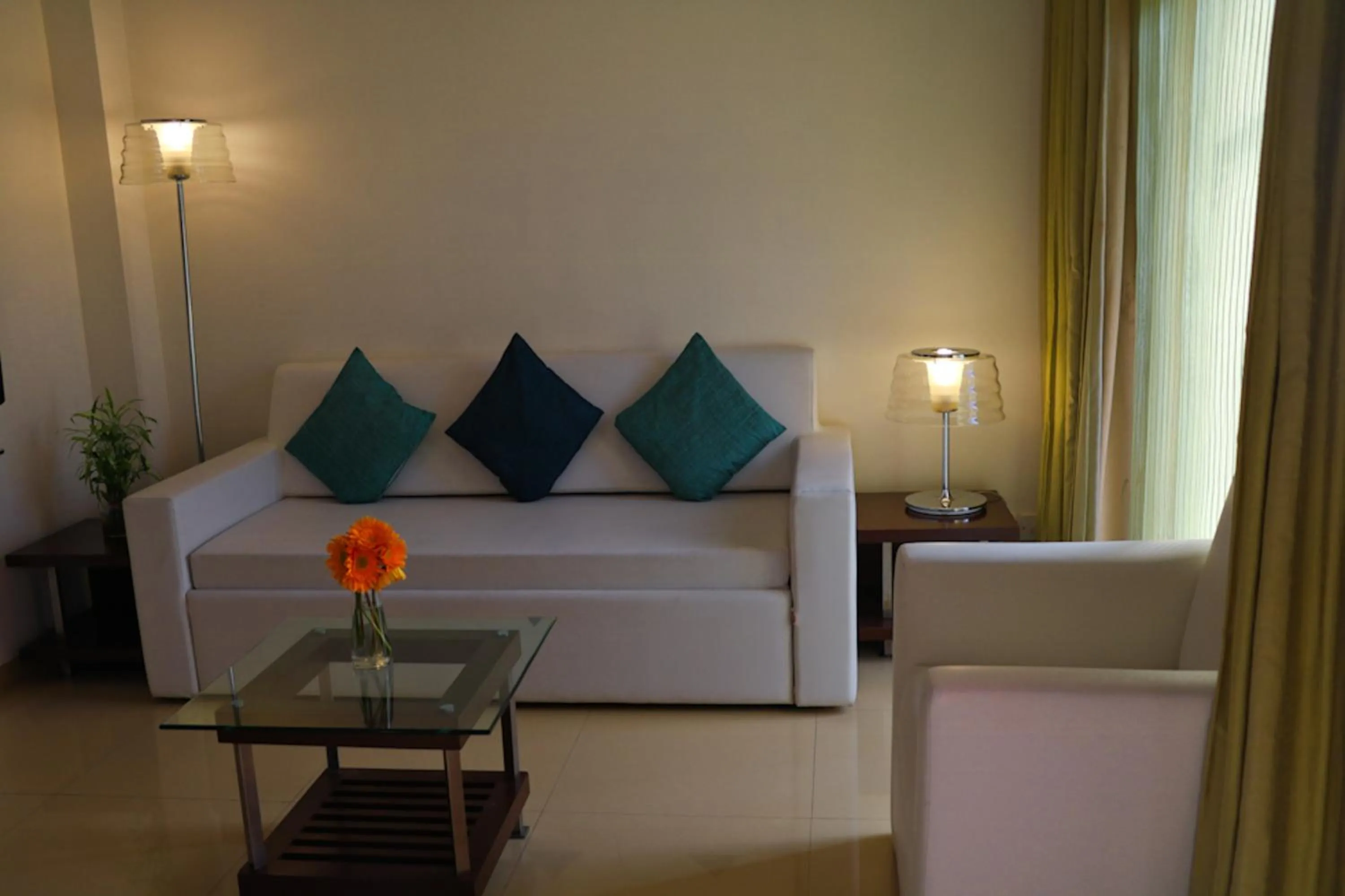 Living room, Bed in The Waterfront Shaw Lavasa