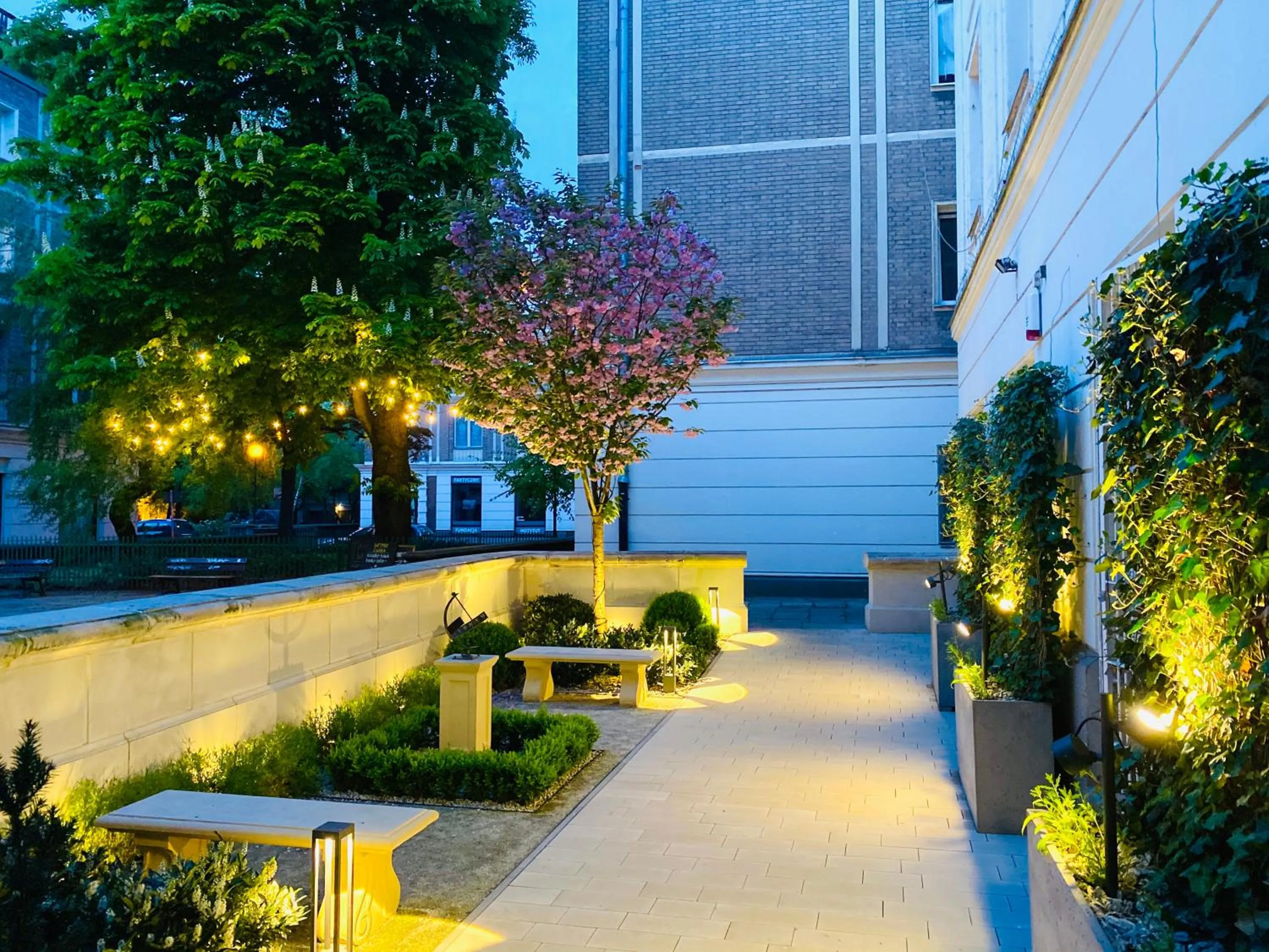 Garden view in SleepWell Boutique Apartments