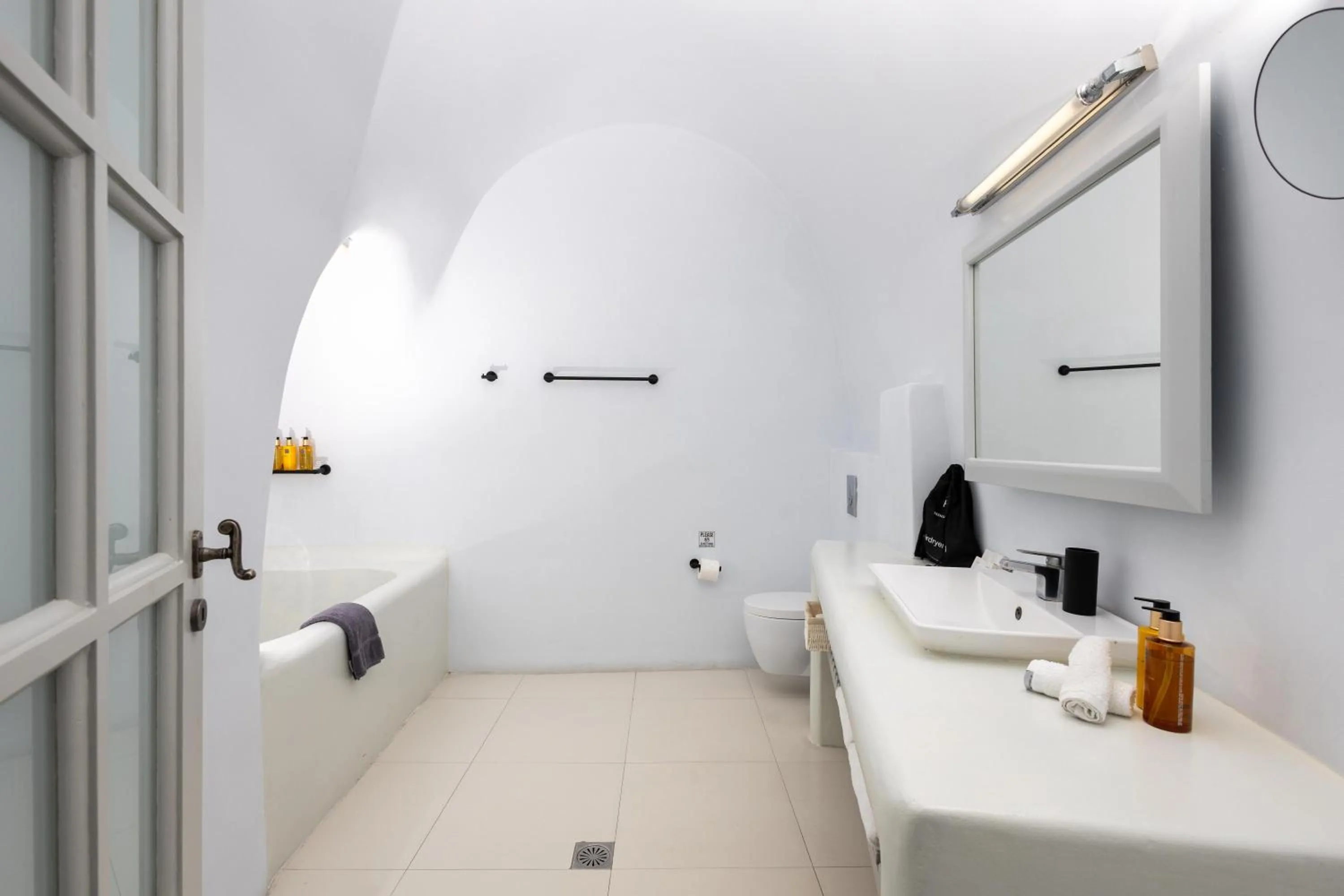 Bathroom, Bed in Grand Ambassador Santorini Hotel