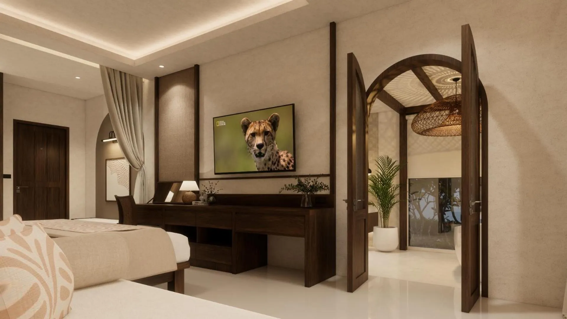 Decorative detail, Bed in Ban Sainai Resort- Aonang's Green Resort