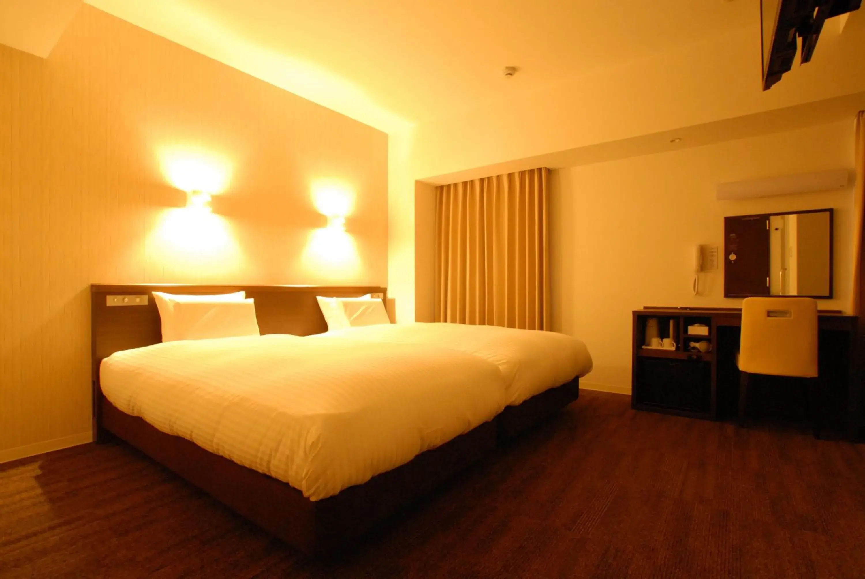 Bed in AB Hotel Mikawa Toyota Bed in AB Hotel Mikawa Toyota