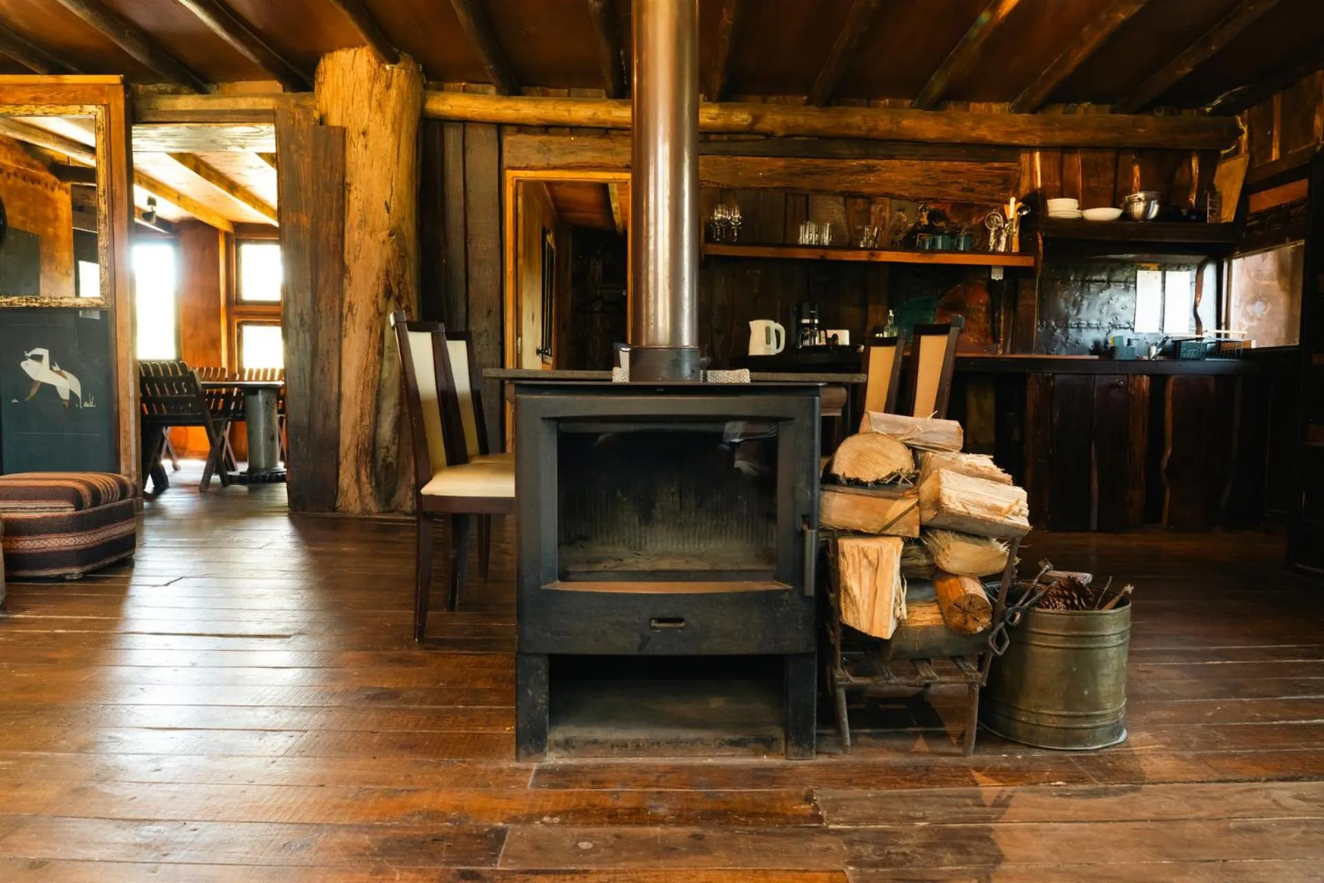 fireplace in Cabañas en el Bosque a 5 minutos del mar - Estancia CH
