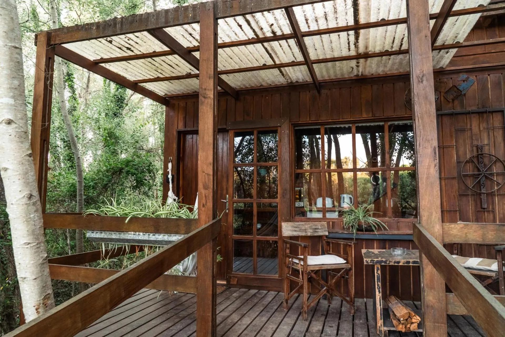 Balcony/Terrace in Cabañas en el Bosque a 5 minutos del mar - Estancia CH