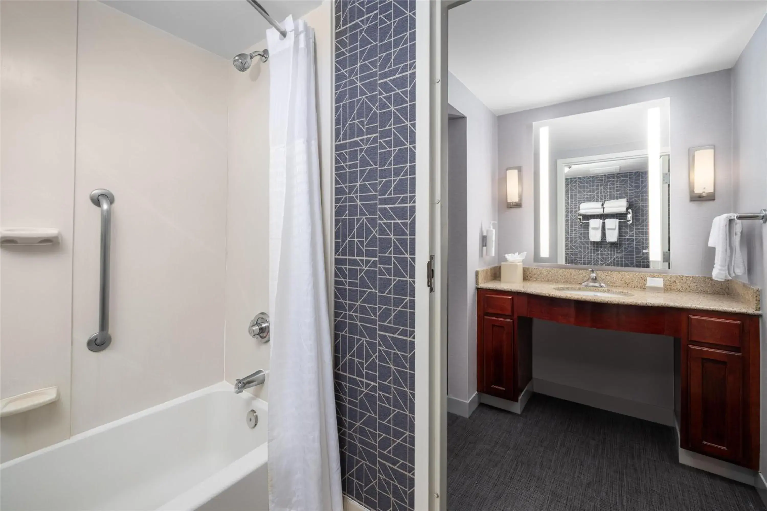 Bathroom in Homewood Suites by Hilton Dulles-North Loudoun Bathroom in Homewood Suites by Hilton Dulles-North Loudoun