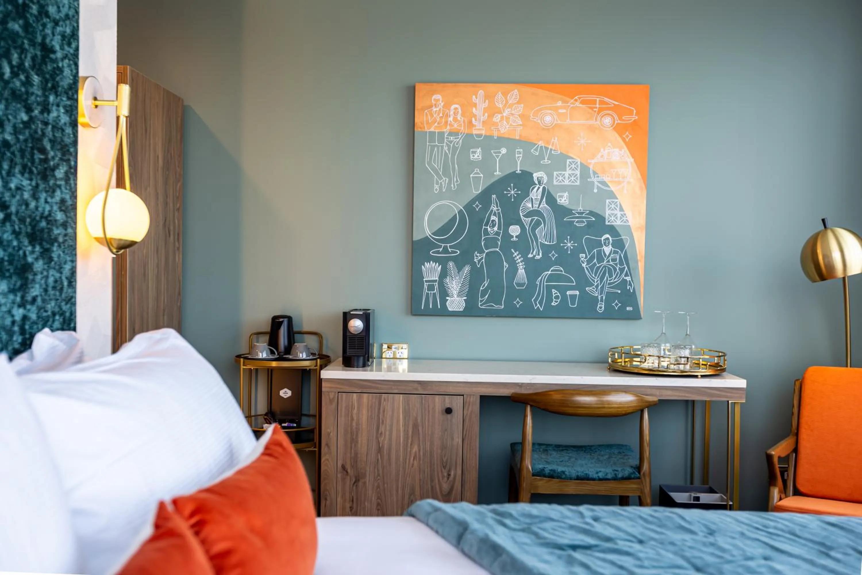 Bed in The Muse Christchurch Art Hotel