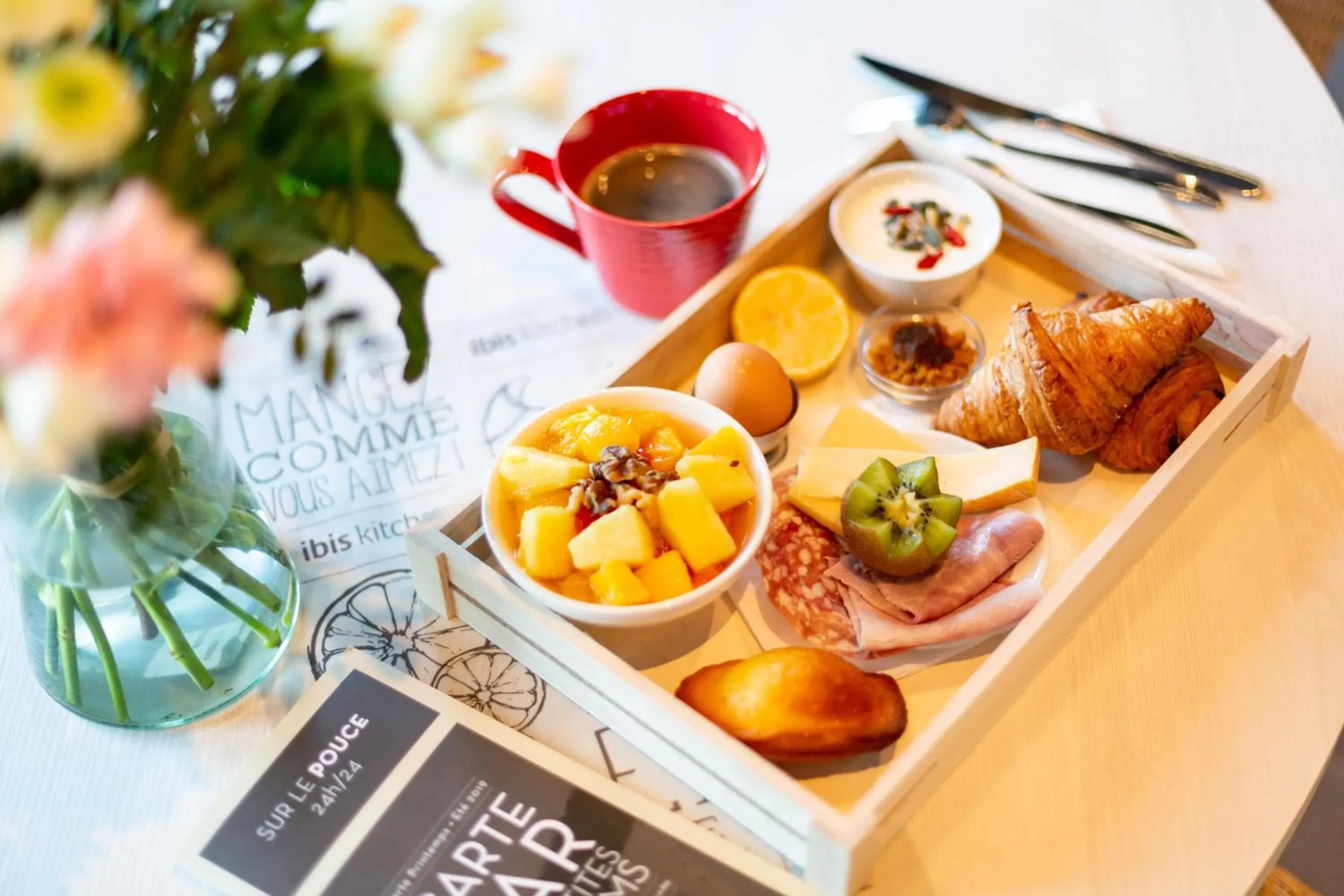 Buffet breakfast in ibis Saint Malo Plage Buffet breakfast in ibis Saint Malo Plage