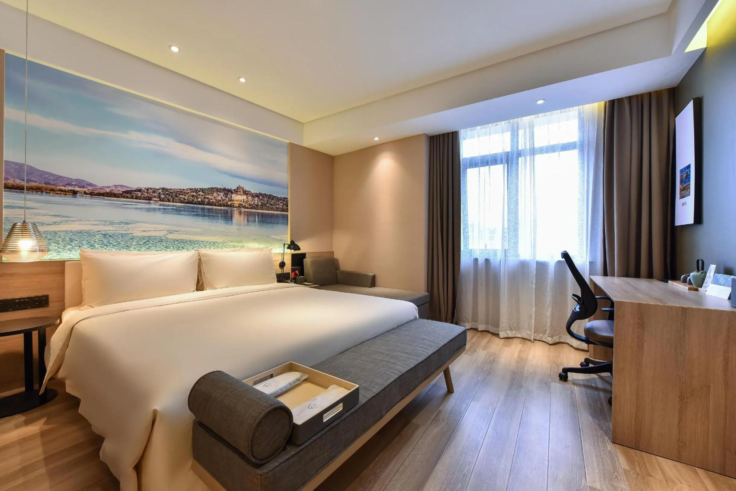 Bed in Atour Hotel Zhongguancun Yongfeng Base Beijing