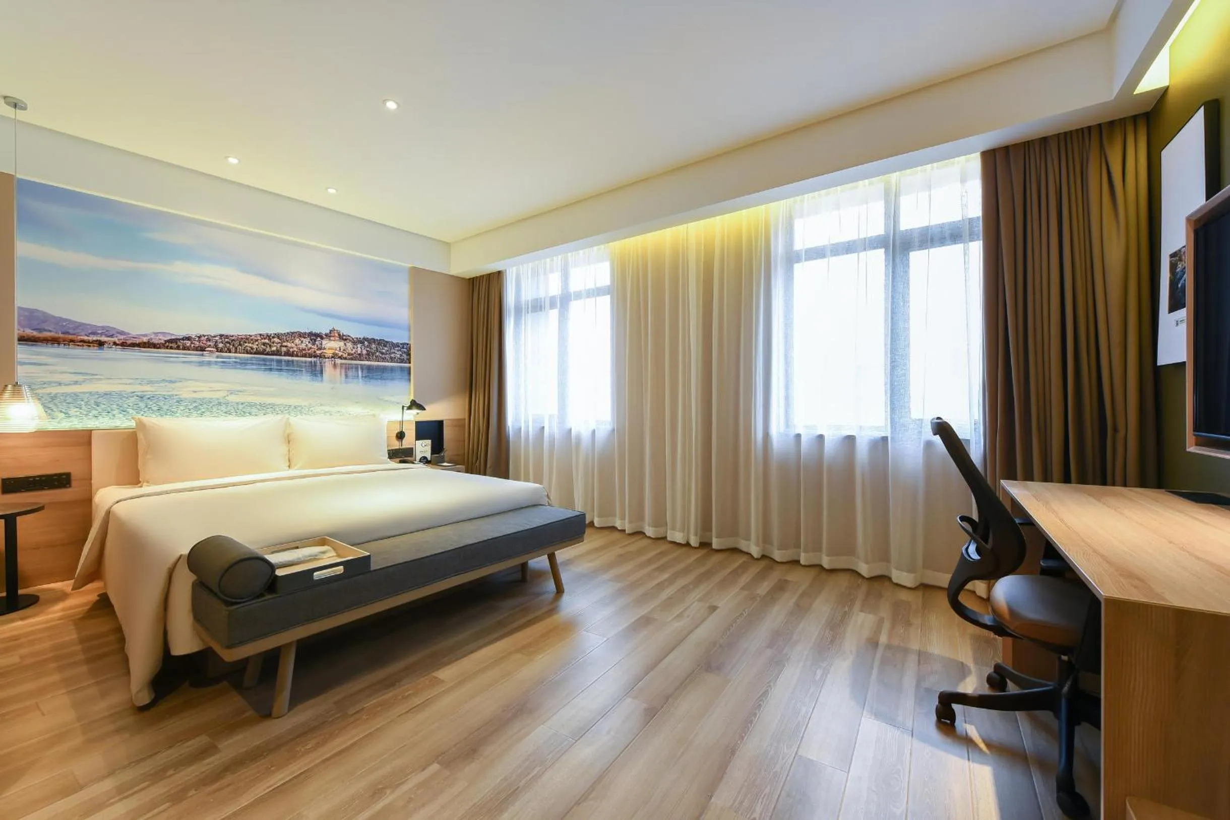 Bed in Atour Hotel Zhongguancun Yongfeng Base Beijing