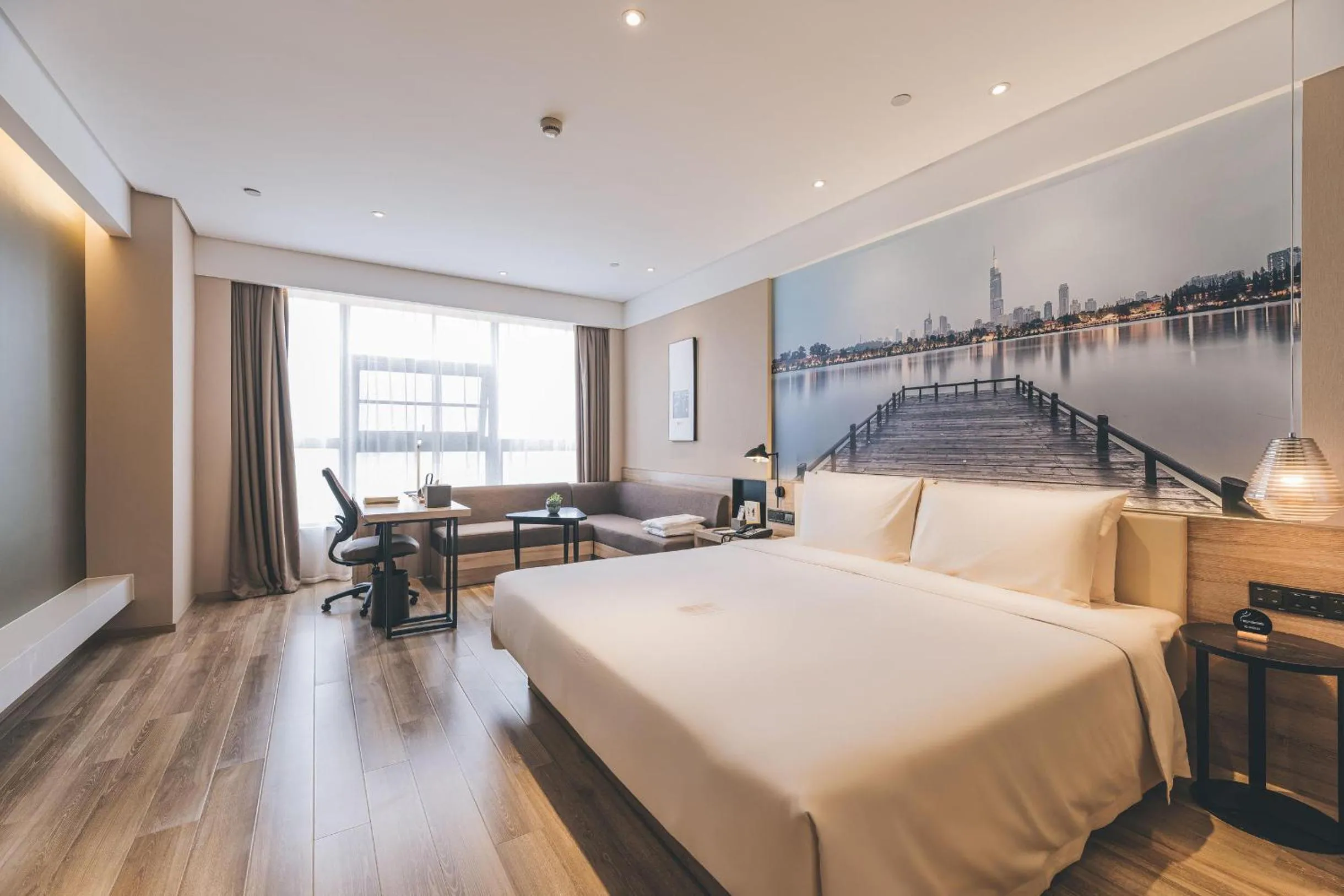 Bed in Atour Hotel Nanjing Xianlin Avenue Jinma Road