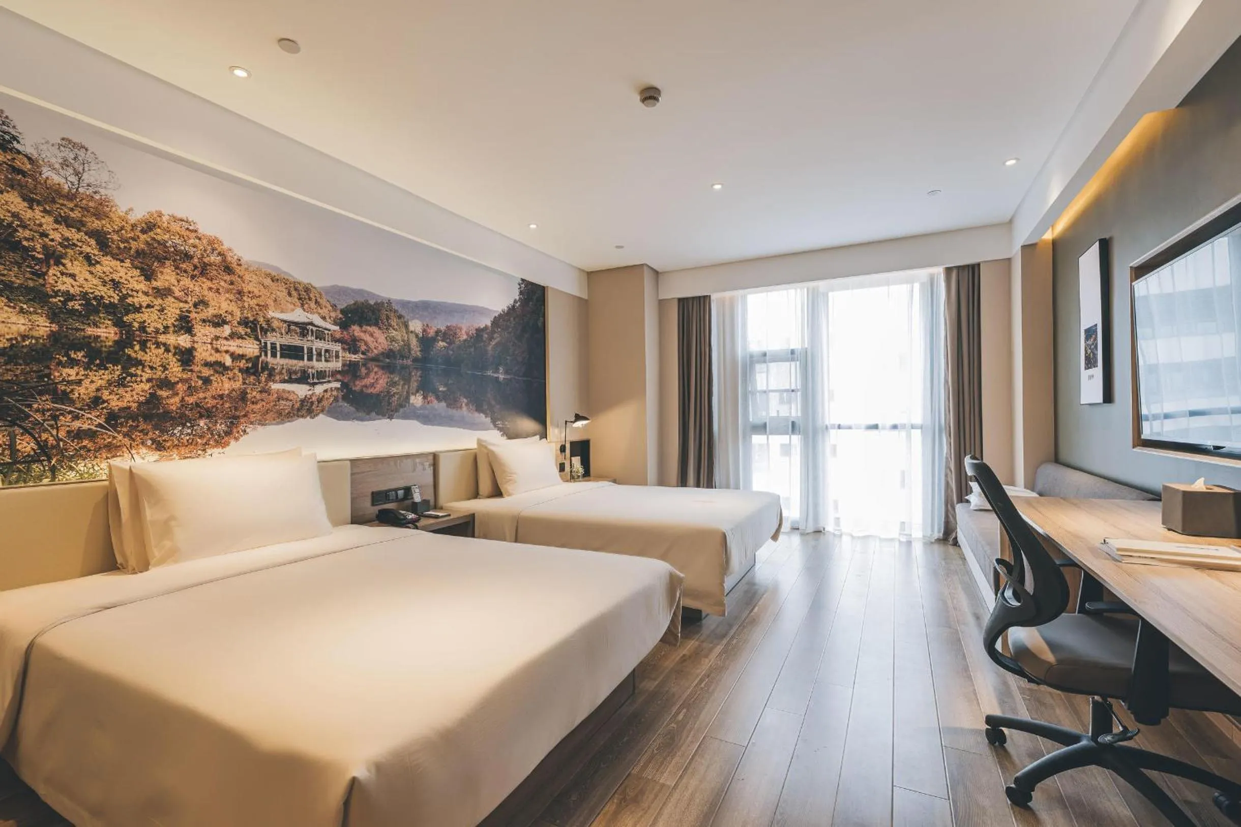 Bed in Atour Hotel Nanjing Xianlin Avenue Jinma Road