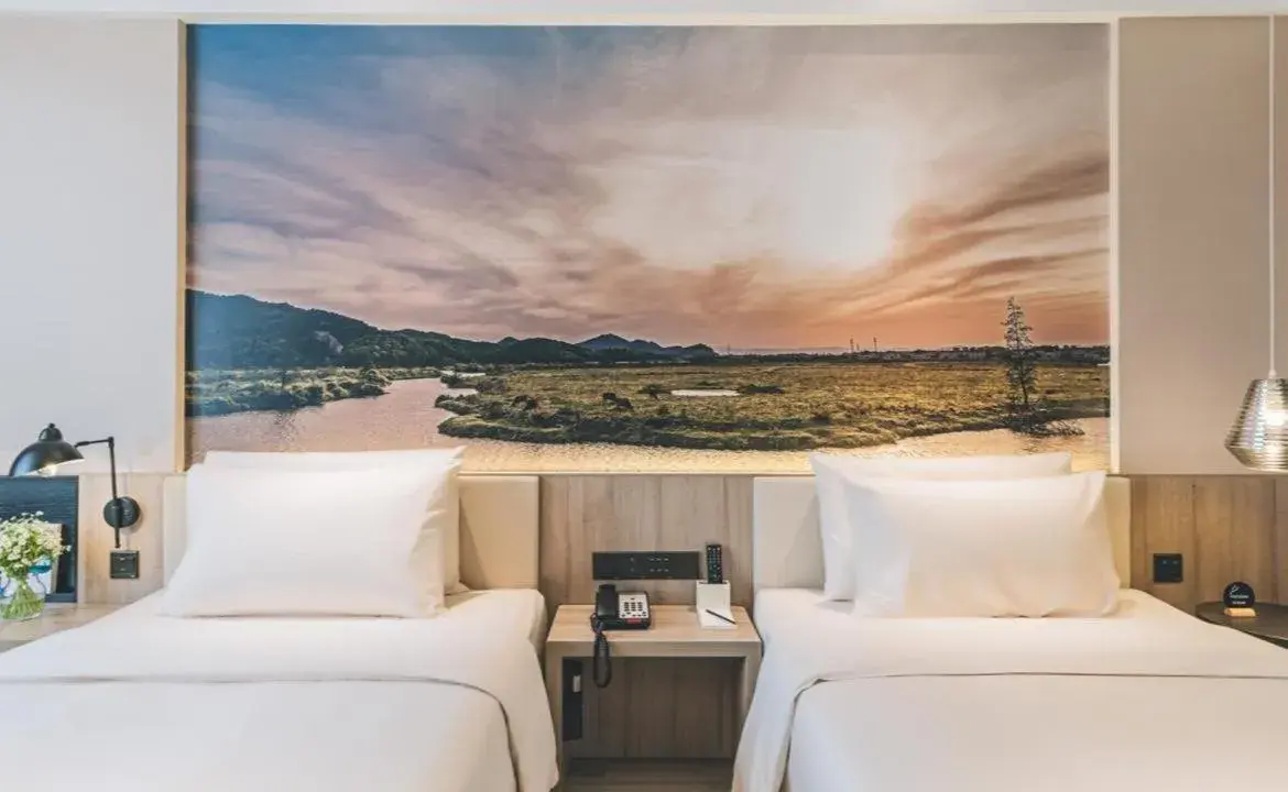 Bed in Atour Hotel Ningbo Airport Yinzhou Avenue Bed in Atour Hotel Ningbo Airport Yinzhou Avenue