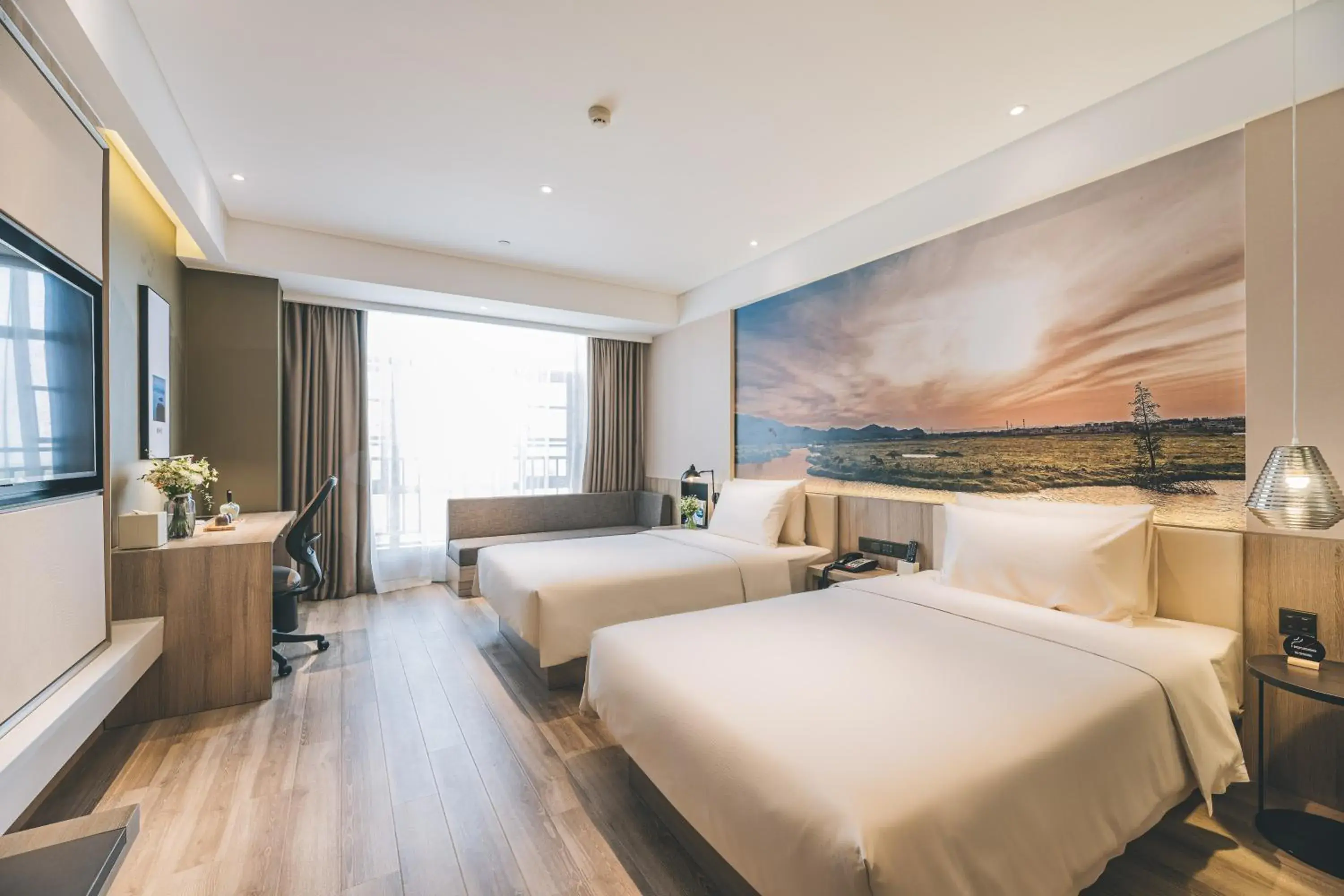 Photo of the whole room, Bed in Atour Hotel Ningbo Airport Yinzhou Avenue Photo of the whole room, Bed in Atour Hotel Ningbo Airport Yinzhou Avenue