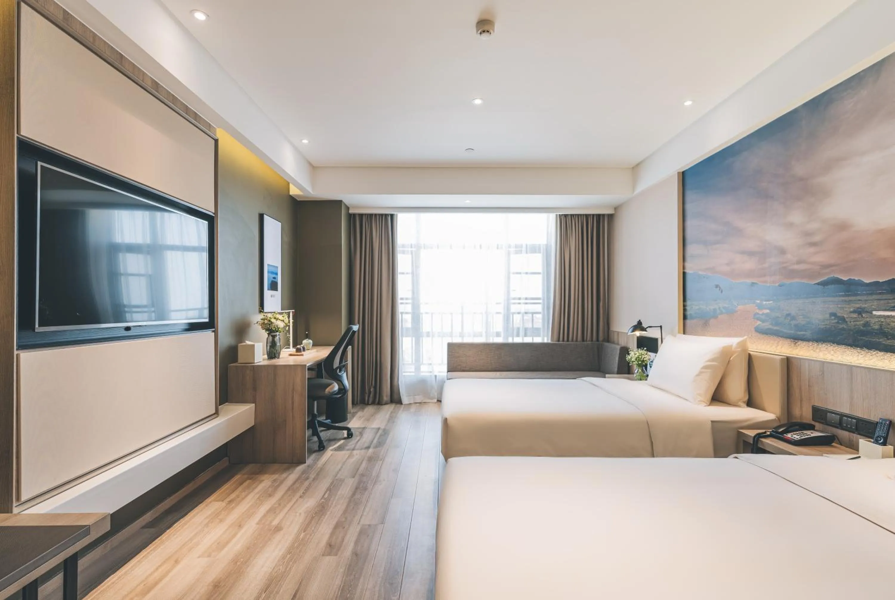 Photo of the whole room, Bed in Atour Hotel Ningbo Airport Yinzhou Avenue