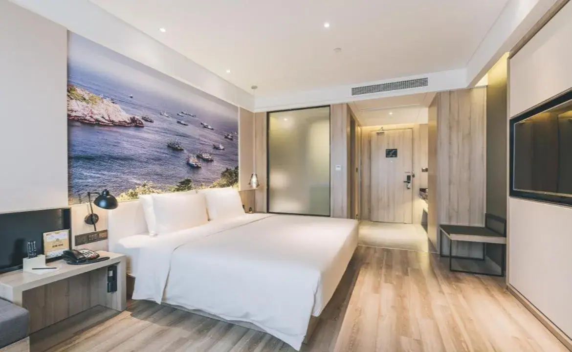 Bed in Atour Hotel Ningbo Airport Yinzhou Avenue Bed in Atour Hotel Ningbo Airport Yinzhou Avenue