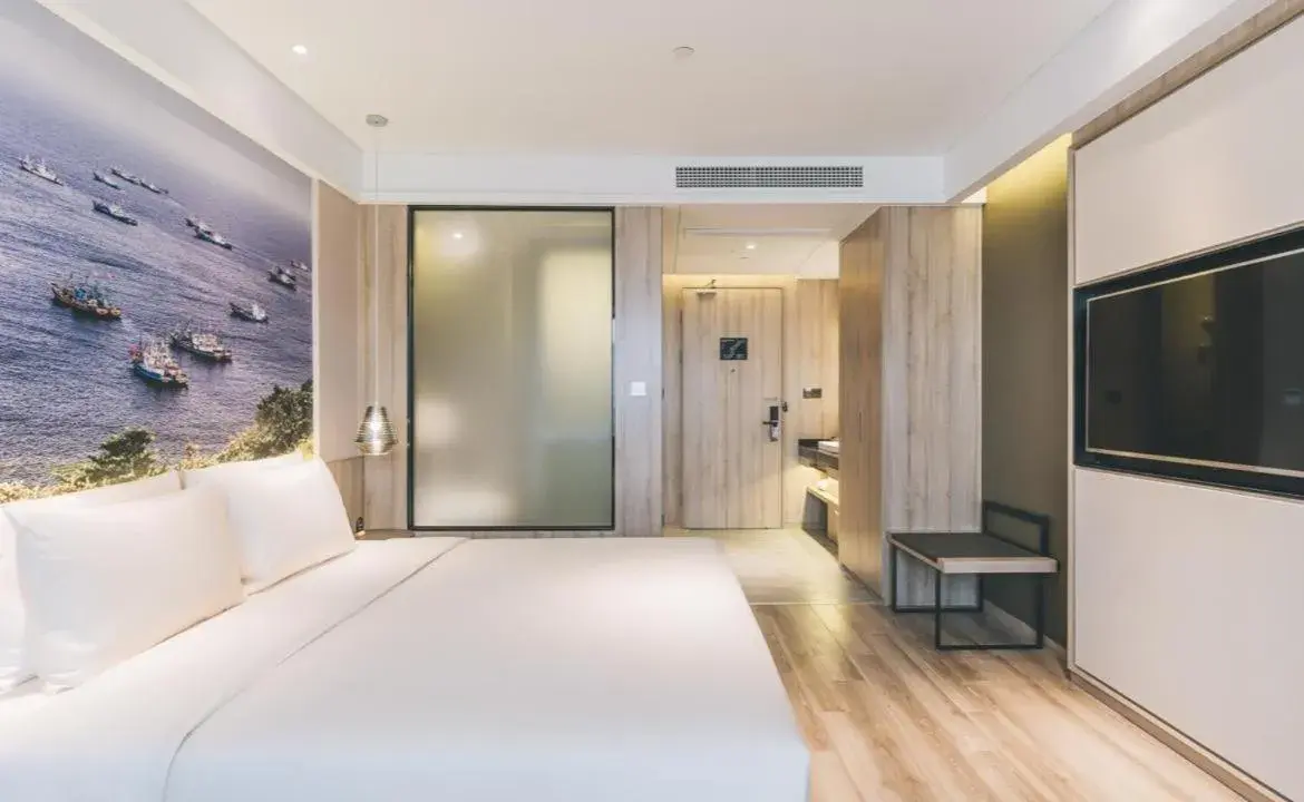 Bed in Atour Hotel Ningbo Airport Yinzhou Avenue Bed in Atour Hotel Ningbo Airport Yinzhou Avenue