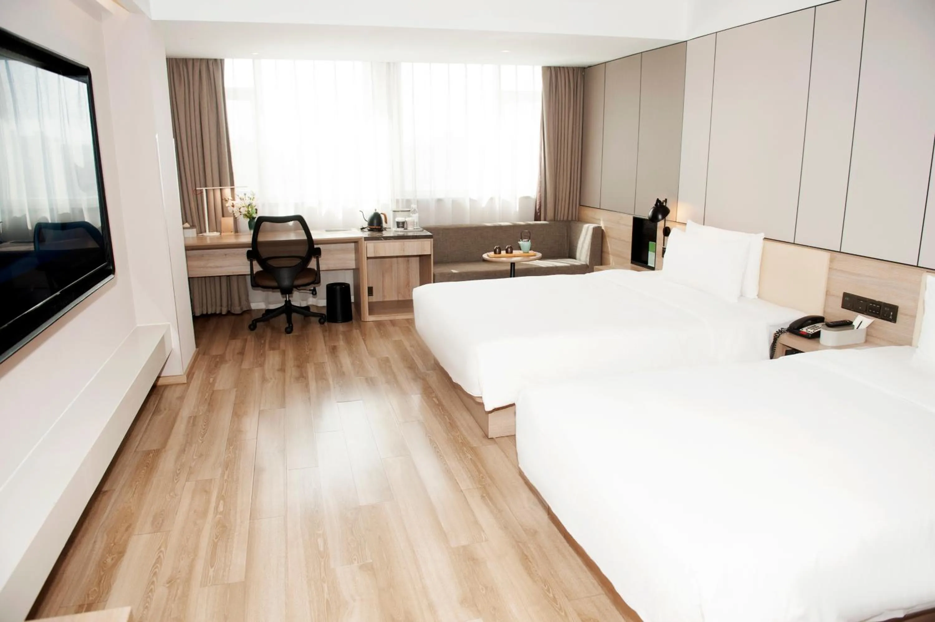 Bedroom, Bed in Atour Hotel High Speed Railway North Station Zibo Hi tech Zone