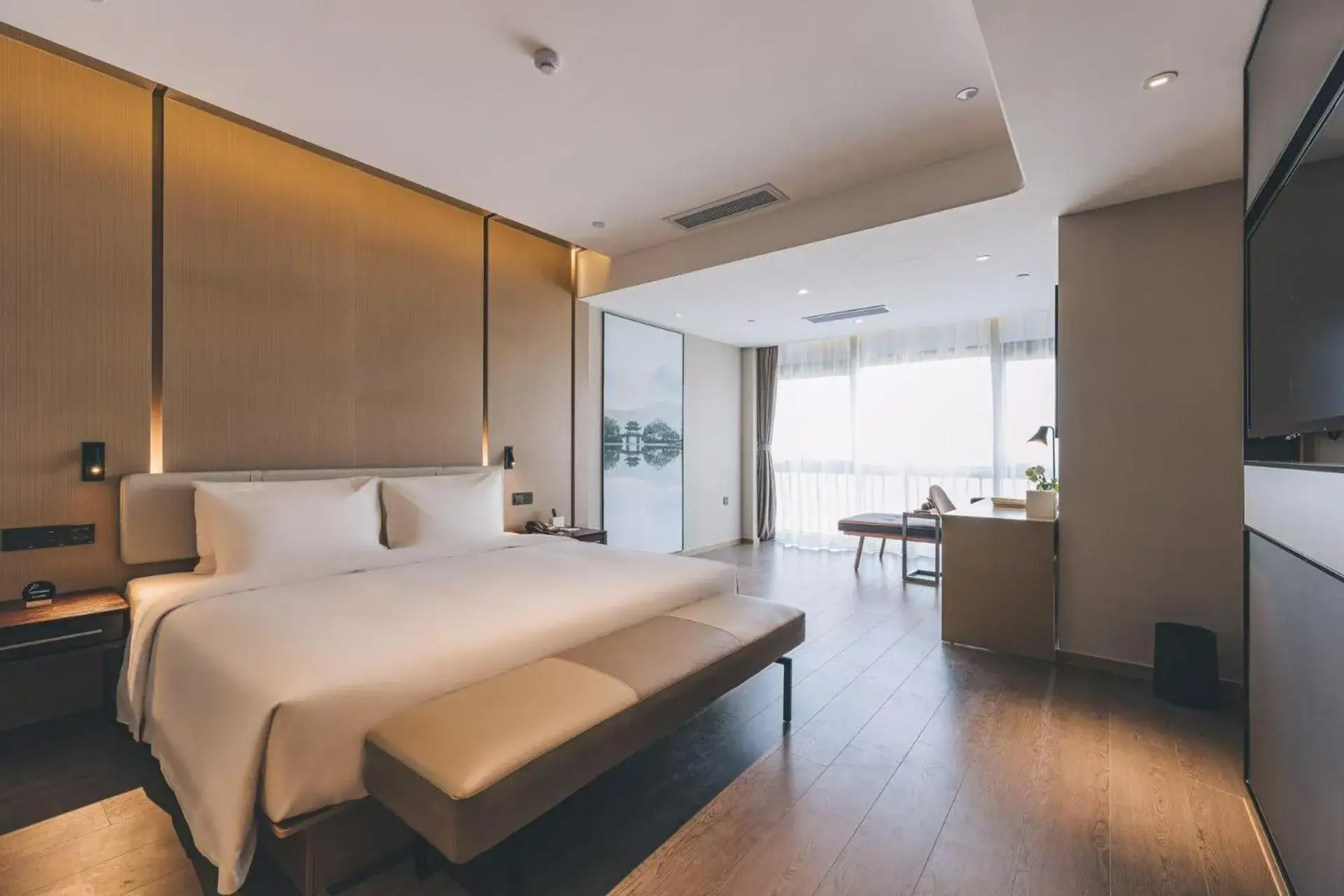 Bedroom, Bed in Atour Hotel Suzhou Industrial Park Fashion Stage Outlets Bedroom, Bed in Atour Hotel Suzhou Industrial Park Fashion Stage Outlets